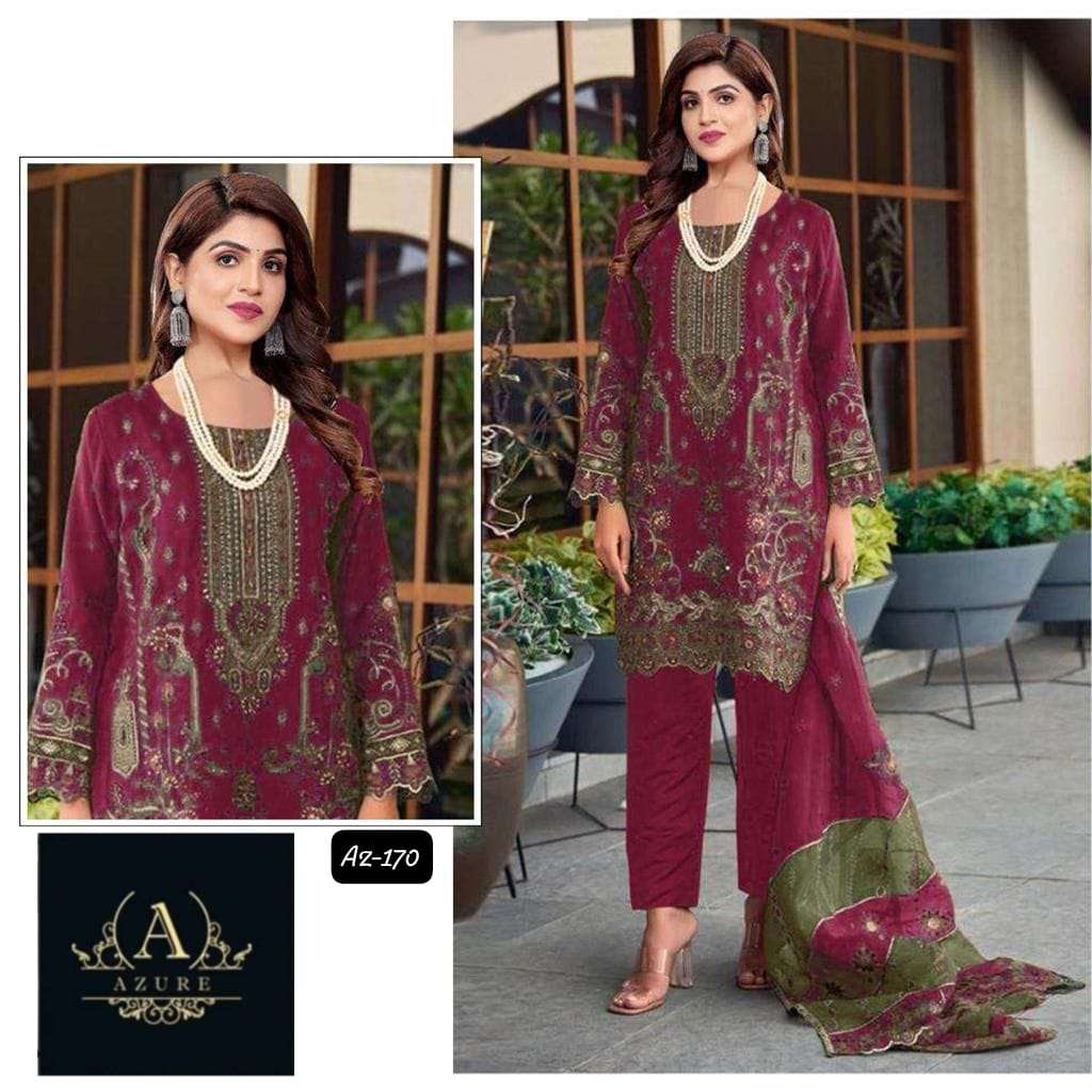 AZURE 170 BY AZURE DESIGNER HEAVY ORGANZA WORK PAKISTANI DRESS