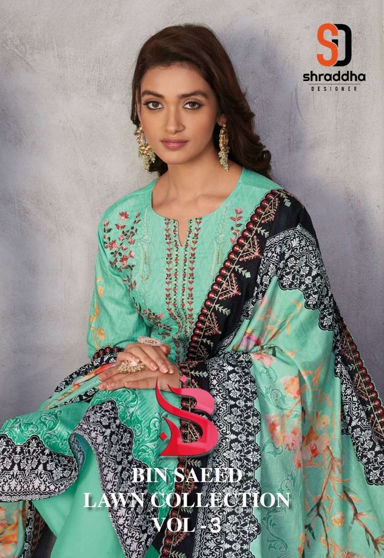 BIN SAEED VOL-3 BY SHRADDHA DESIGNER LAWN STITCHED PAKISTANI DRESSES