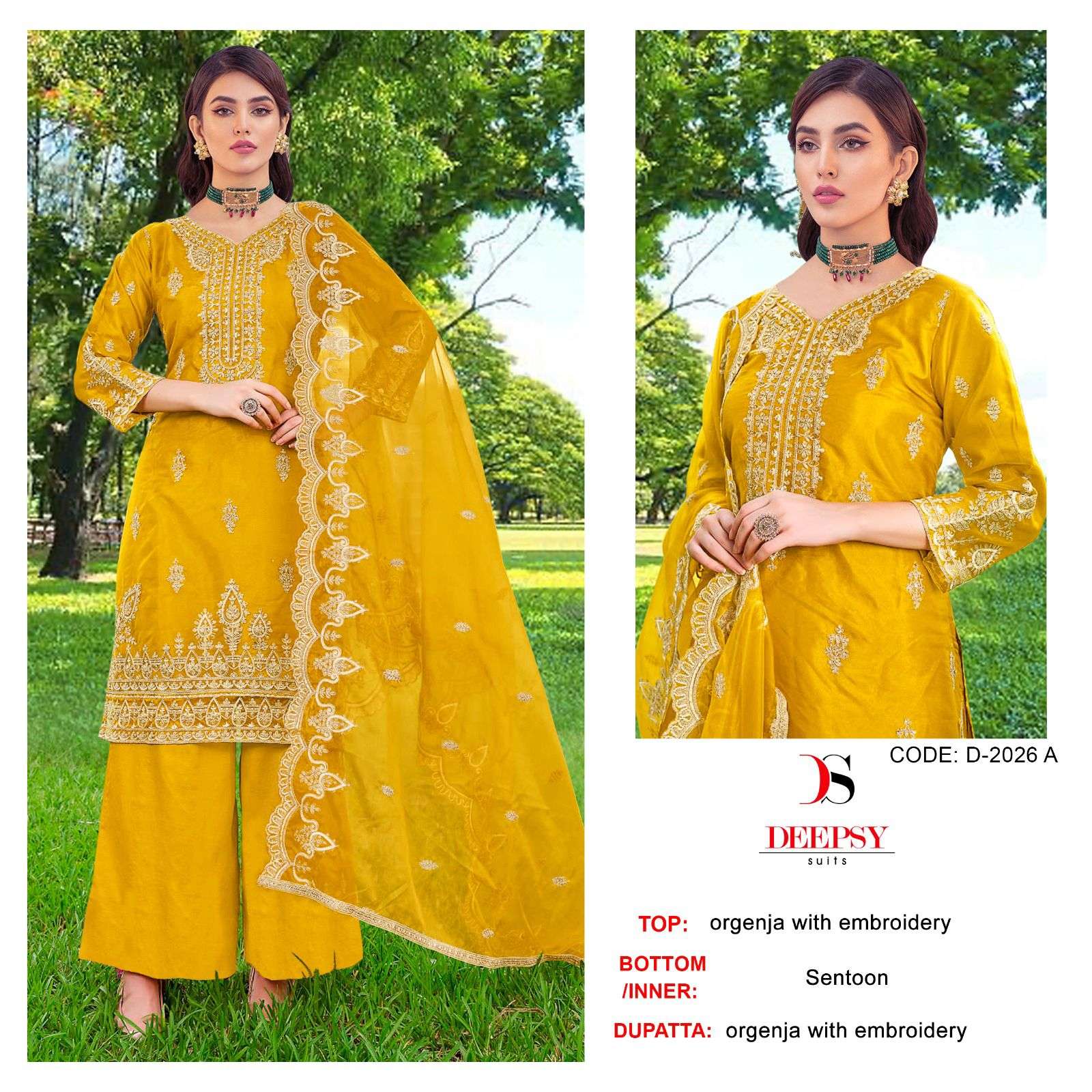 D-2026 COLOURS BY DEEPSY SUITS HEAVY ORGANZA EMBROIDERY PAKISTANI DRESS