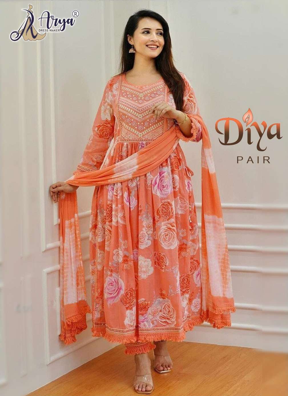 DIYA BY ARYA DRESS MAKER DESIGNER FANCY RAYON MUSLIN PRINT DRESSES