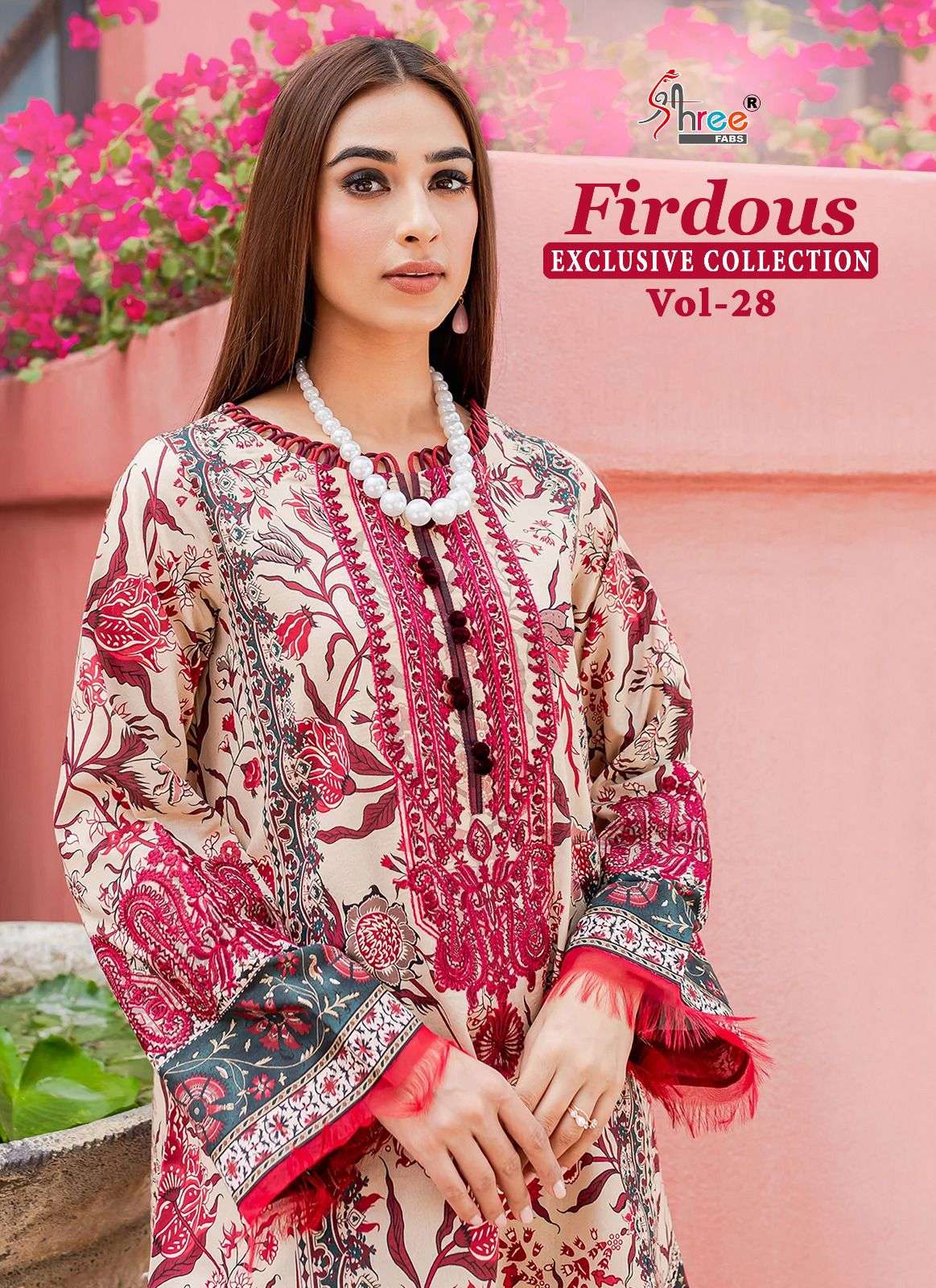 FIRDOUS EXCLUSIVE COLLECTION VOL-28 BY SHREE FABS 3036 TO 3043 SERIES PAKISTANI LAWN DRESSES