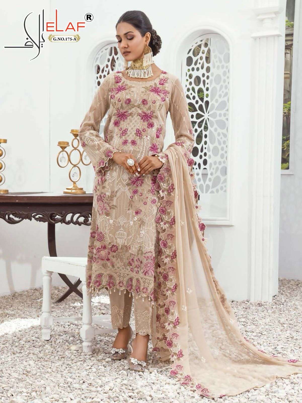 G-175 COLOURS BY ELAF FAUX GEORGETTE WORK PAKISTANI DRESSES