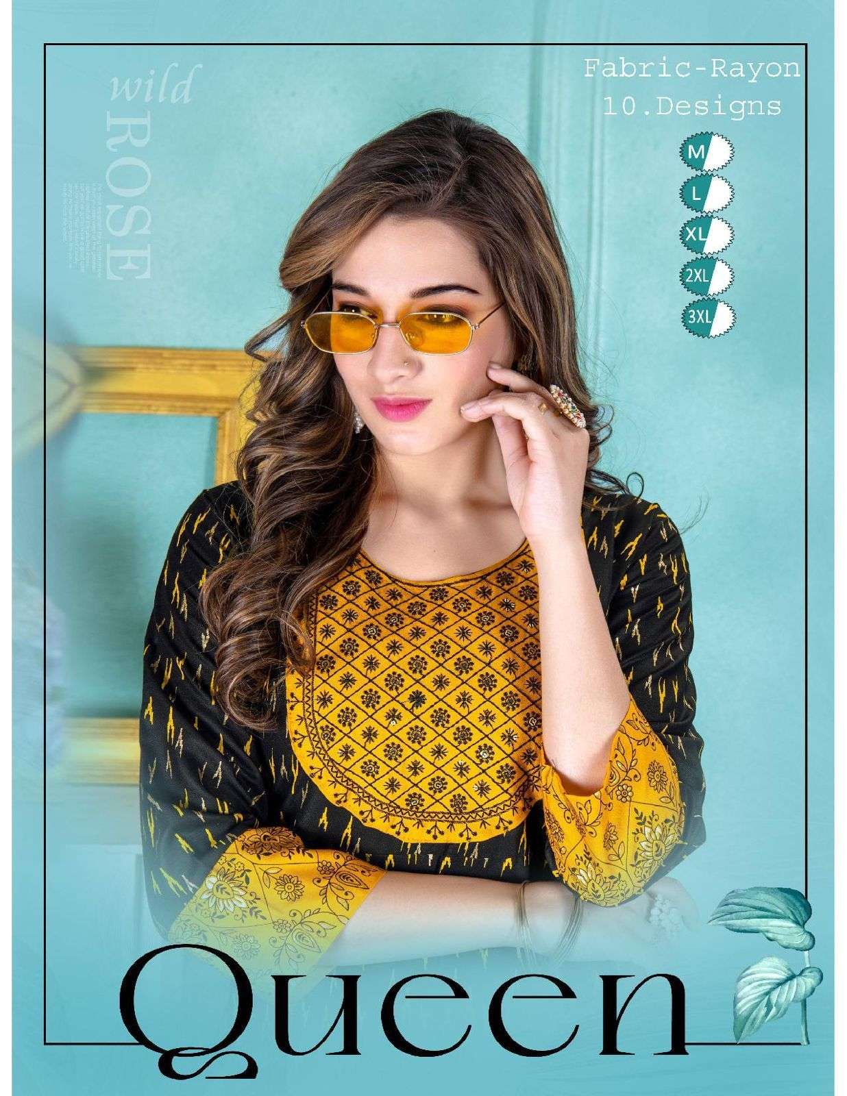 GOLDEN QUEEN BY ASLIWHOLESALE 001 TO 010 DESIGNER RAYON PRINT KURTIS