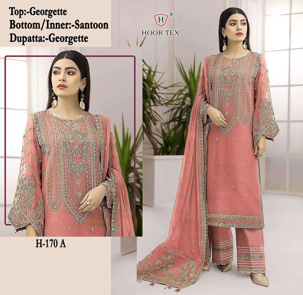 H-170 COLOURS BY HOOR TEX DESIGNER HEAVY FAUX GEORGETTE WORK DRESSES