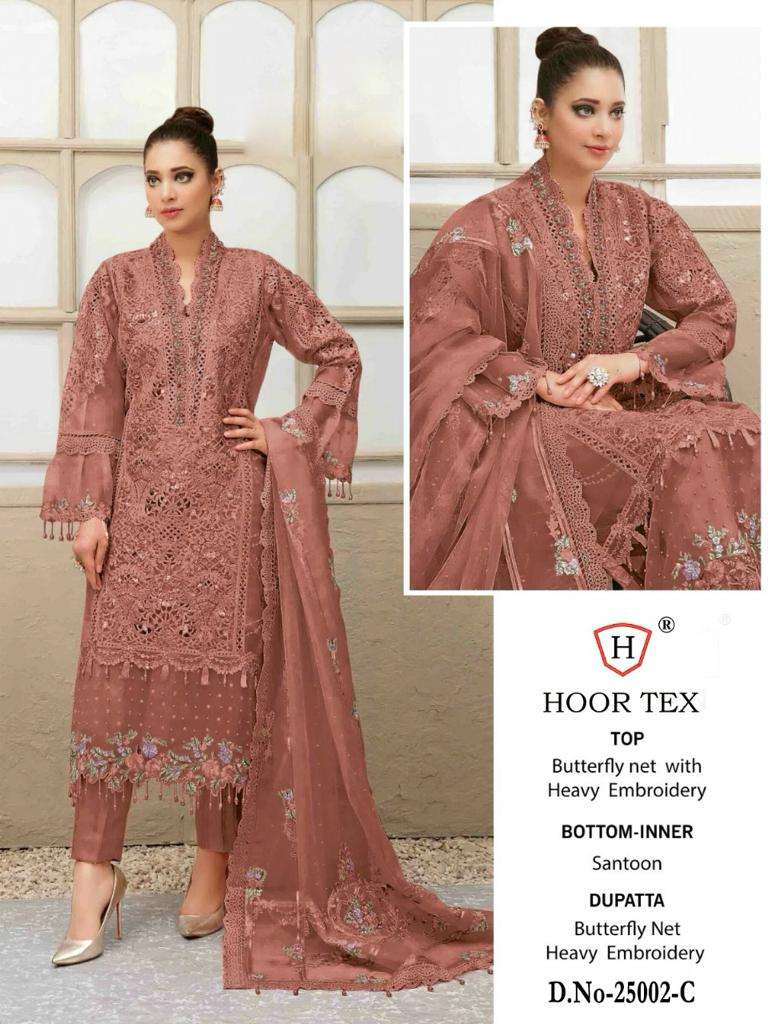 H-25002 HIT DESIGN BY HOOR TEX FAUX GEORGETTE WORK DRESSES