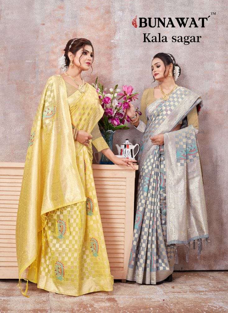 KALA SAGAR BY BUNAWAT 1001 TO 1006 SERIES DESIGNER COTTON WORK SAREES