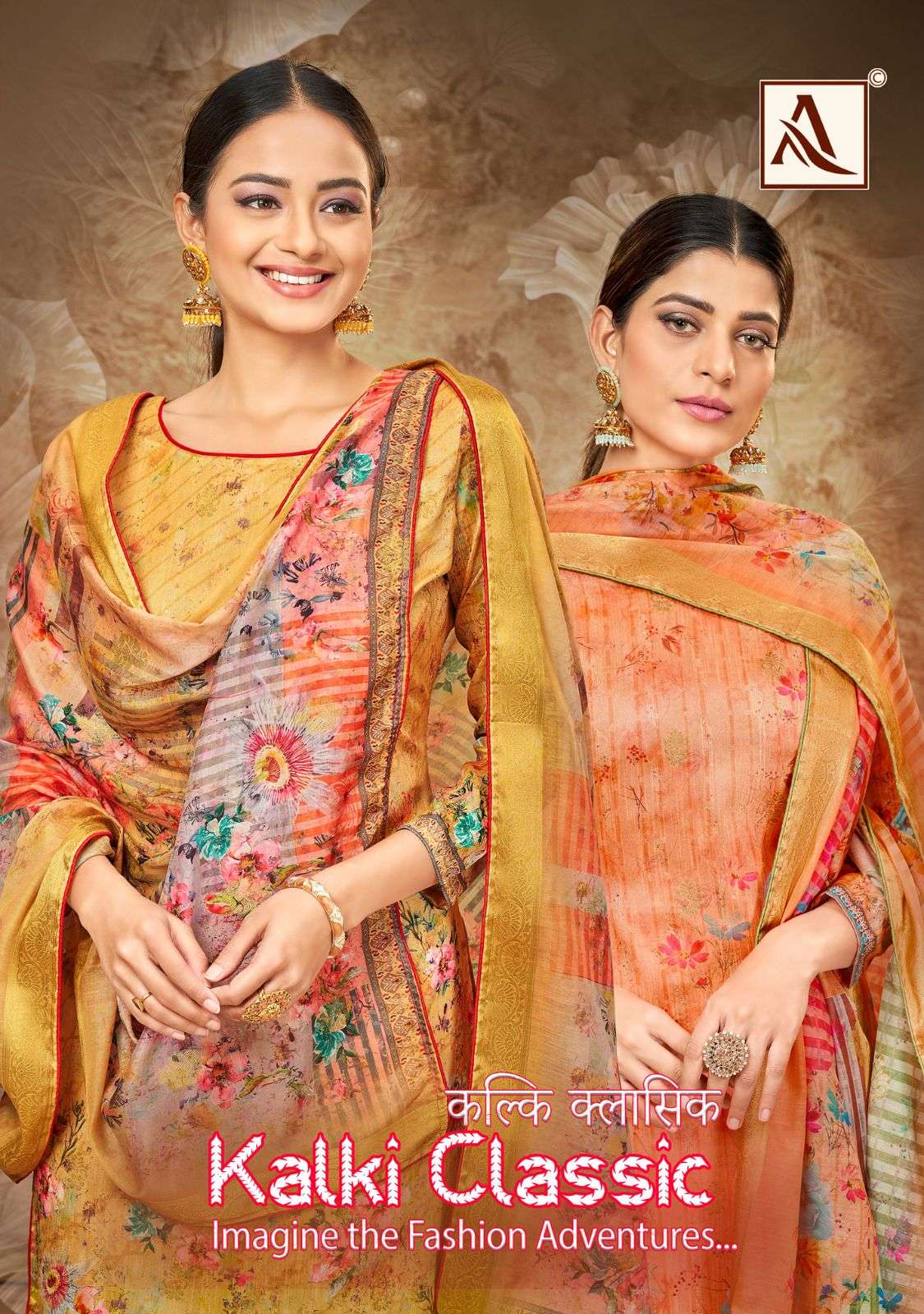 KALKI CLASSIC BY ALOK SUITS 1175-001 TO 1175-006 SERIES JACQUARD PRINTED DRESSES