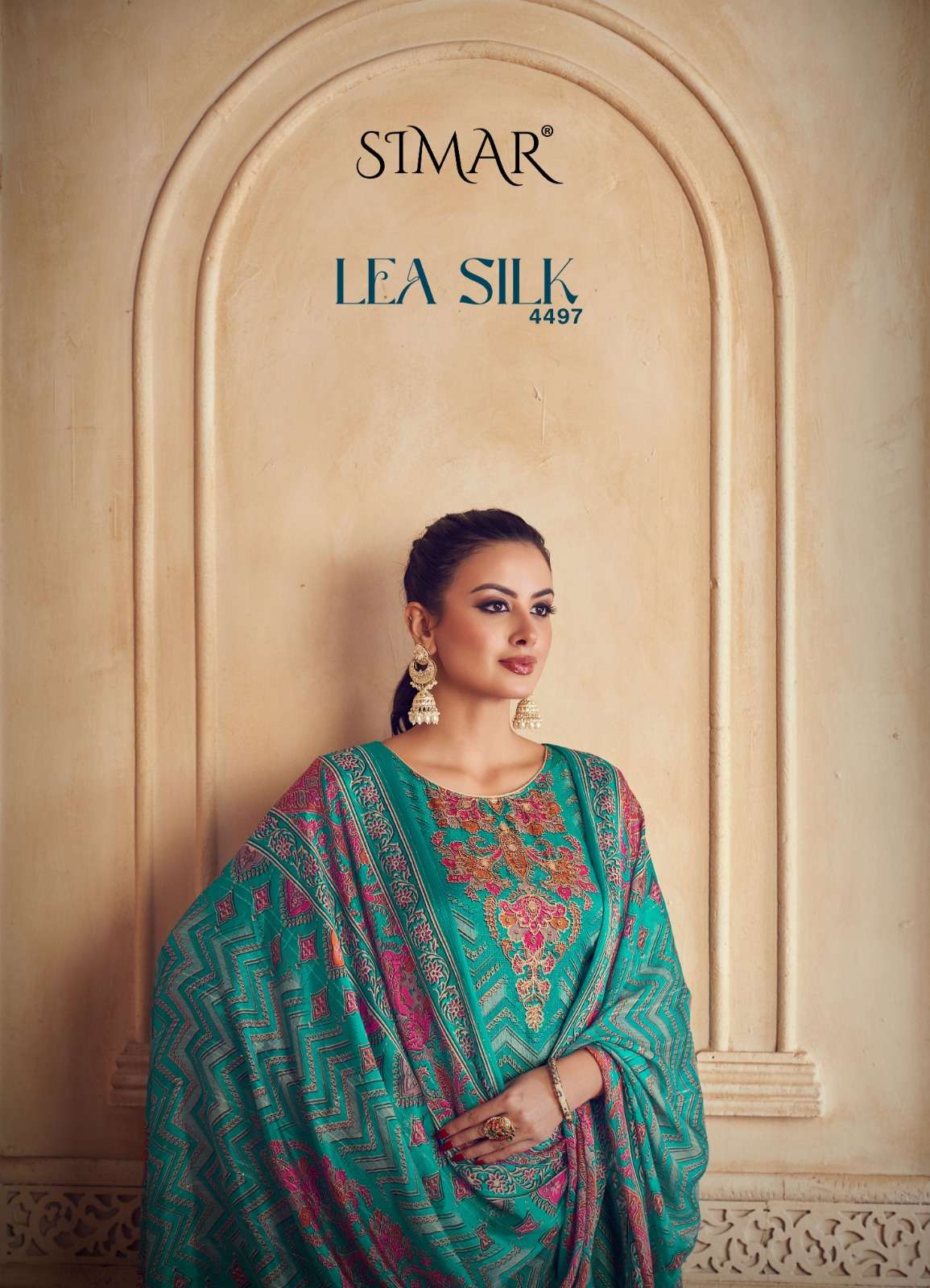 LEA SILK 4497 BY SIMAR DESIGNER FANCY SILK MUSLIN WORK DRESSES