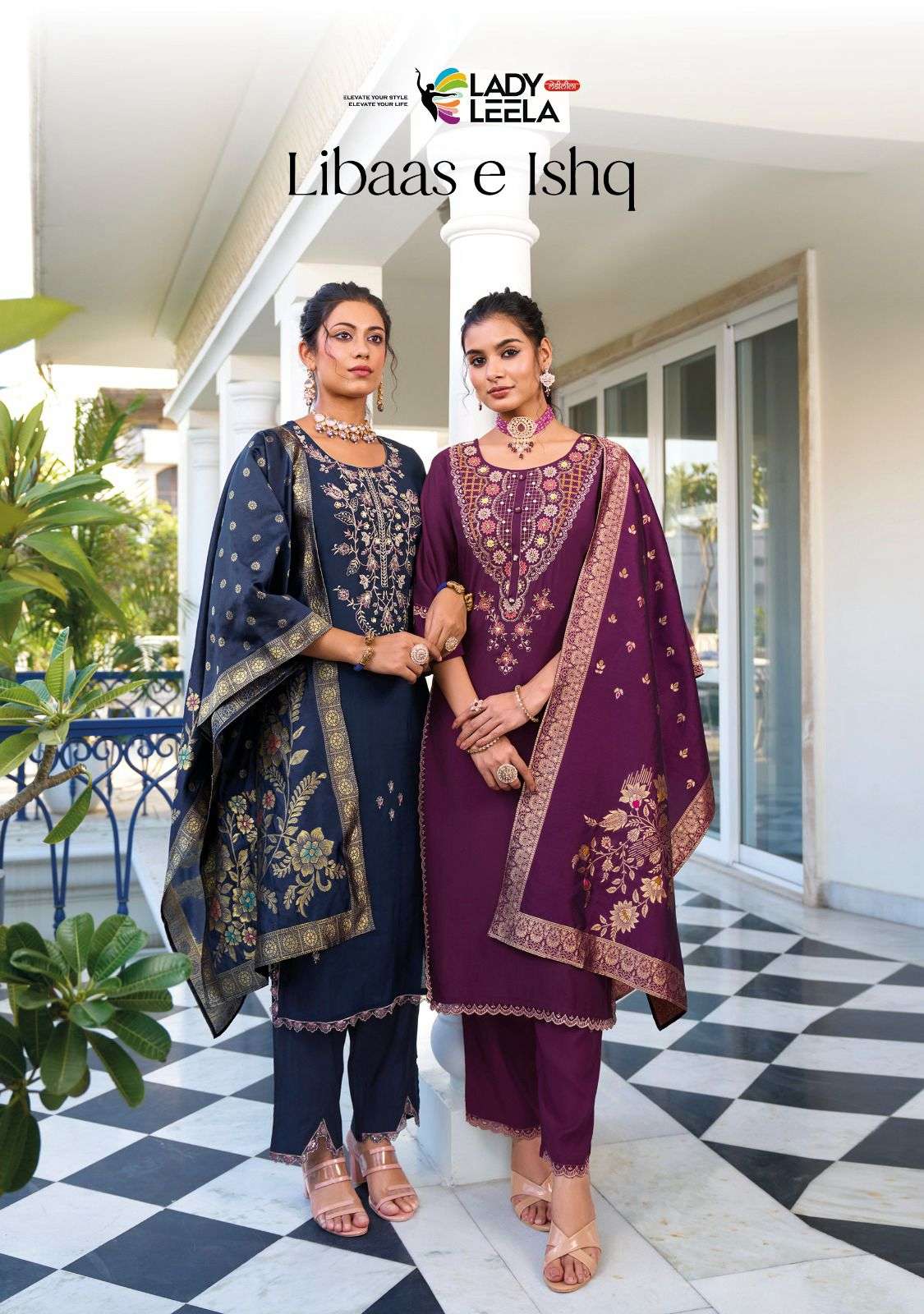 LIBAAS E ISHQ BY LADY LEELA 1101 TO 1106 SERIES VISCOSE SILK DRESSES