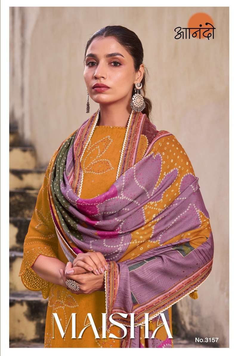 MAISHA BY JAY VIJAY DESIGNER FANCY PASHMINA SILK WORK PRINT DRESSES