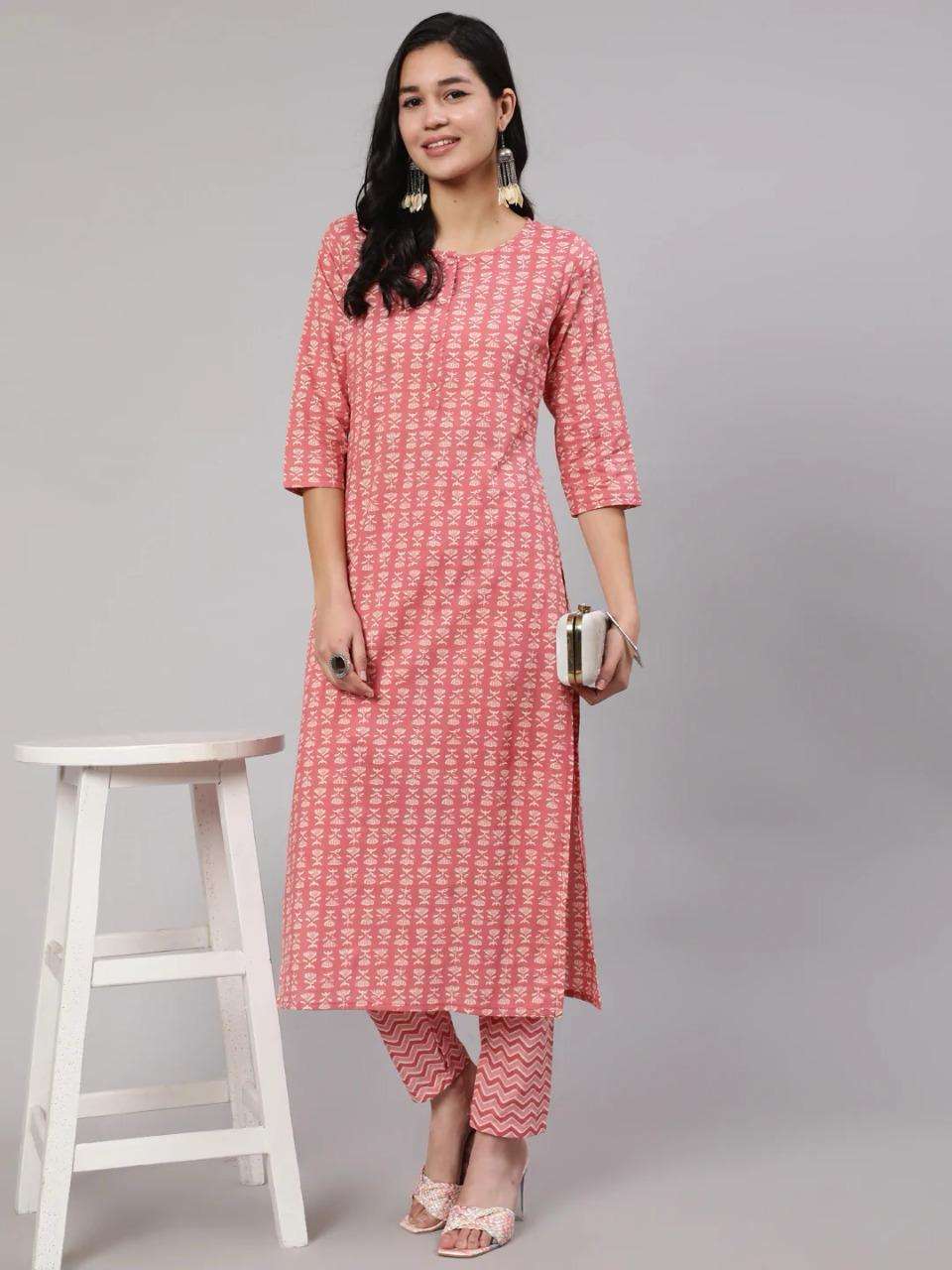 MAISHA VOL-498 BY ASLIWHOLESALE DESIGNER FACNY COTTON KURTI AND TROUSER