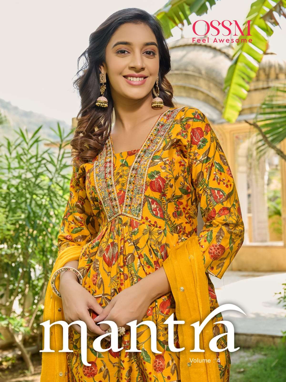 MANTRA VOL-4 BY OSSM 101 TO 106 SERIES CHANDERI EMBROIDERY STITCHED DRESSES