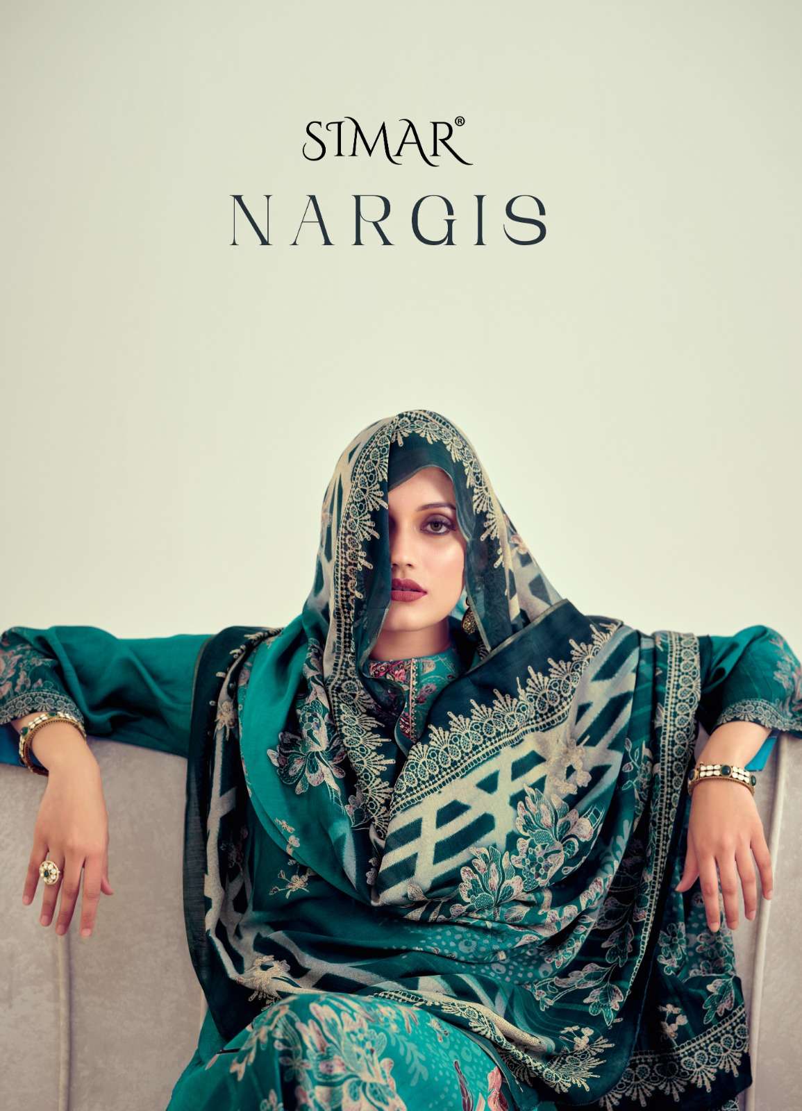 NARGIS BY SIMAR DESIGNER 1503 TO 1508 SERIES FANCY SILK PASHMINA WORK DRESSES