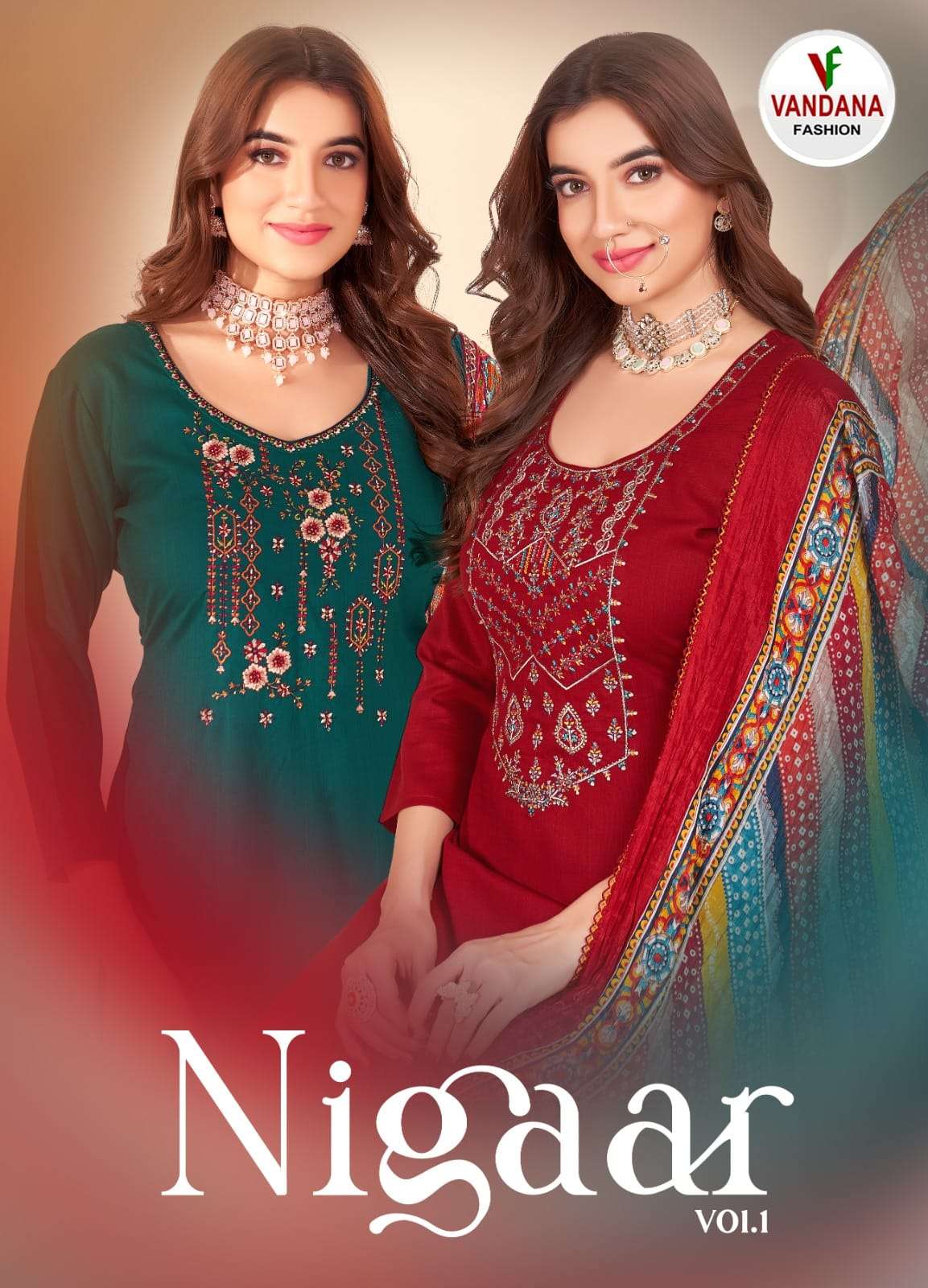 NIGAAR BY VANDANA FASHION 1001 TO 1008 SERIES RAYON PRINT DRESSES