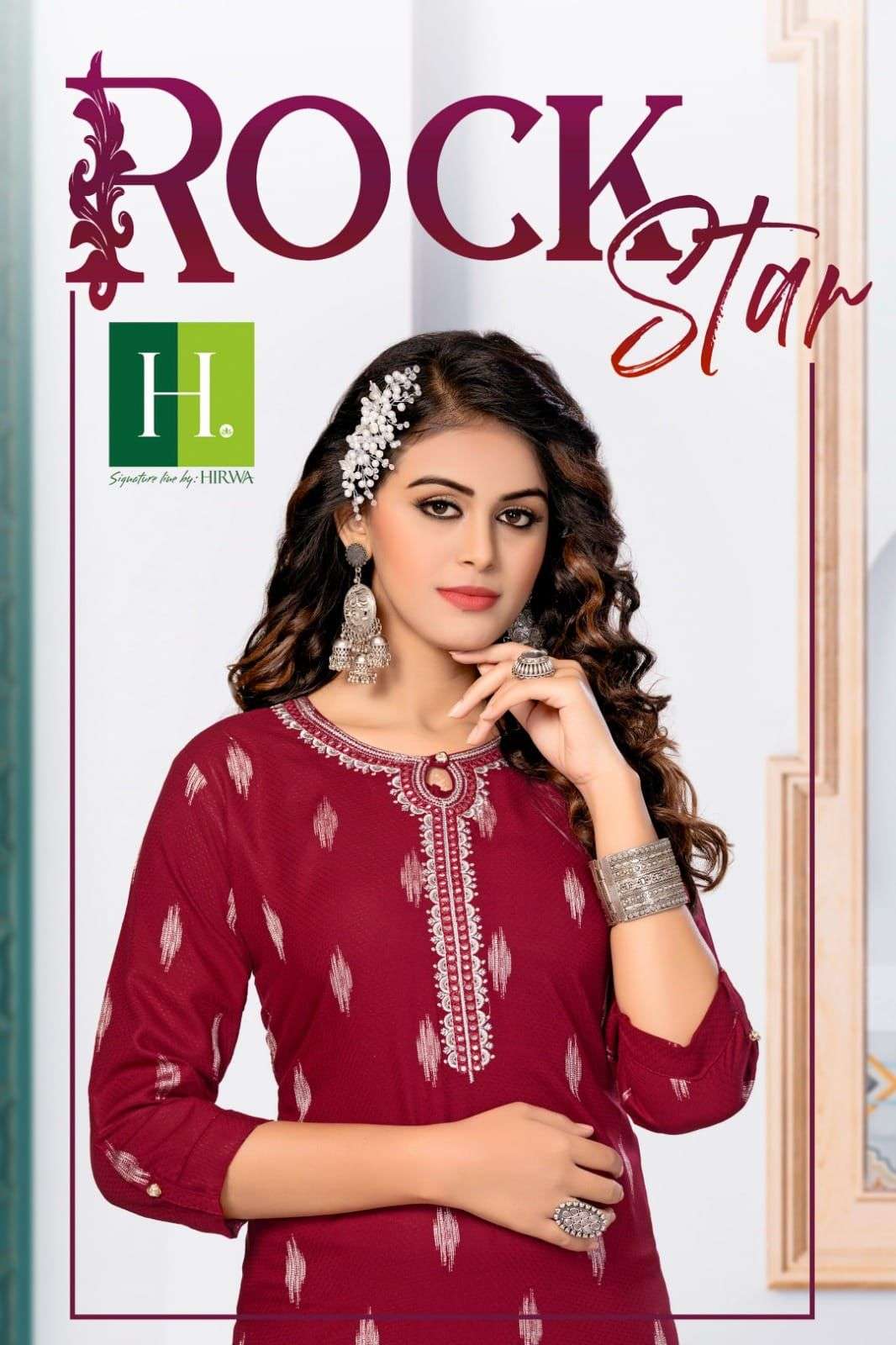 ROCKSTAR BY H DOT 101 TO 106 SERIES DESIGNER FANCY RAYON EMBROIDERY KURTIS