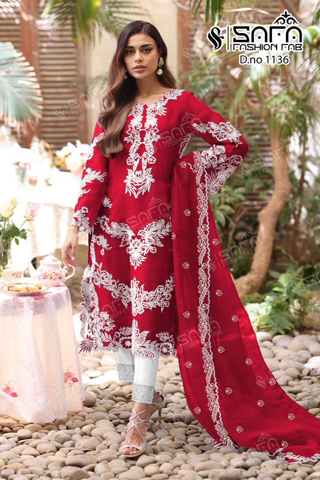 SAFA 1136 COLOURS BY SAFA FASHION FAB HEAVY GEORGETTE WORK STITCHED DRESSES