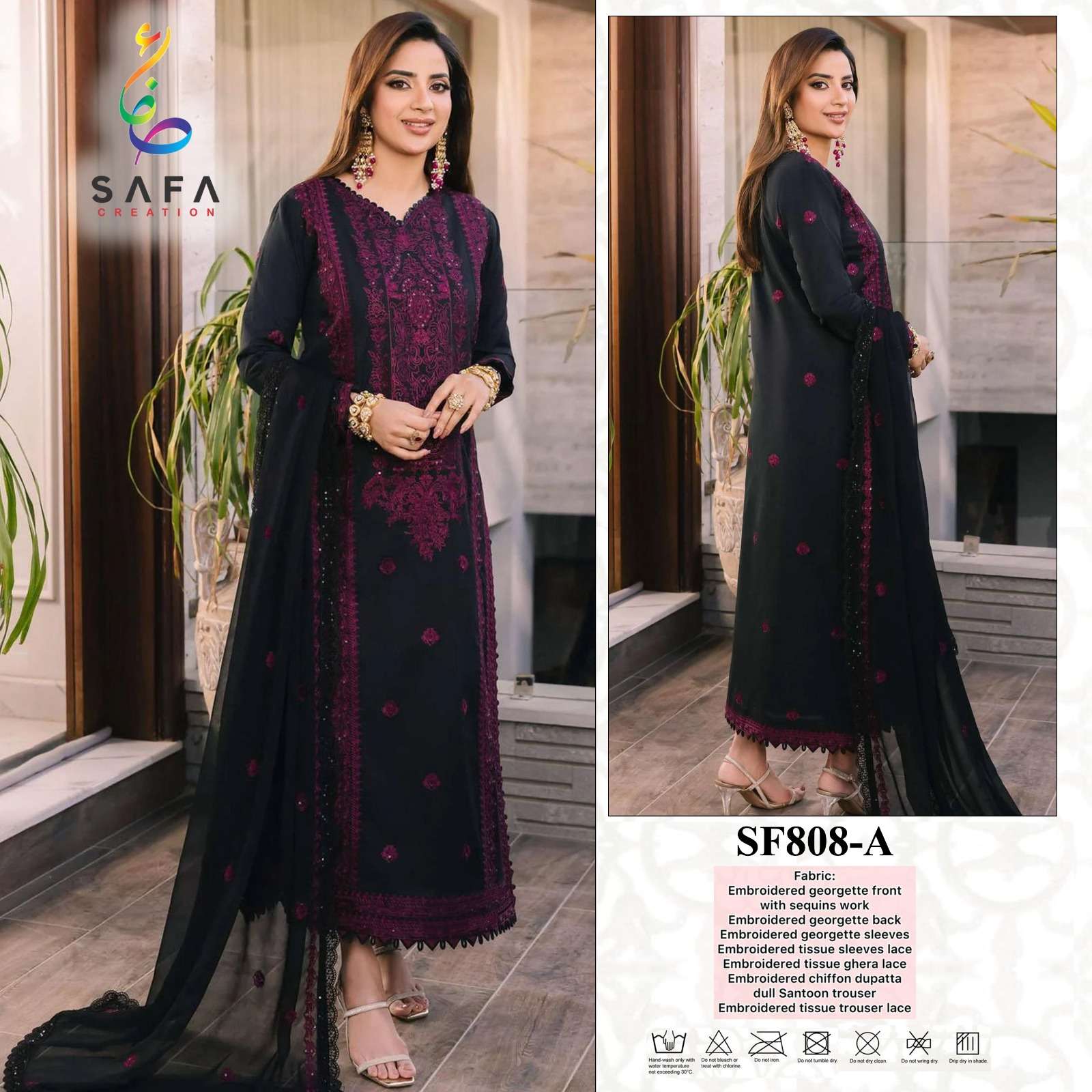 SAFA 808 COLOURS BY SAFA CREATION DESIGNER FAUX GEORGETTE DRESSES