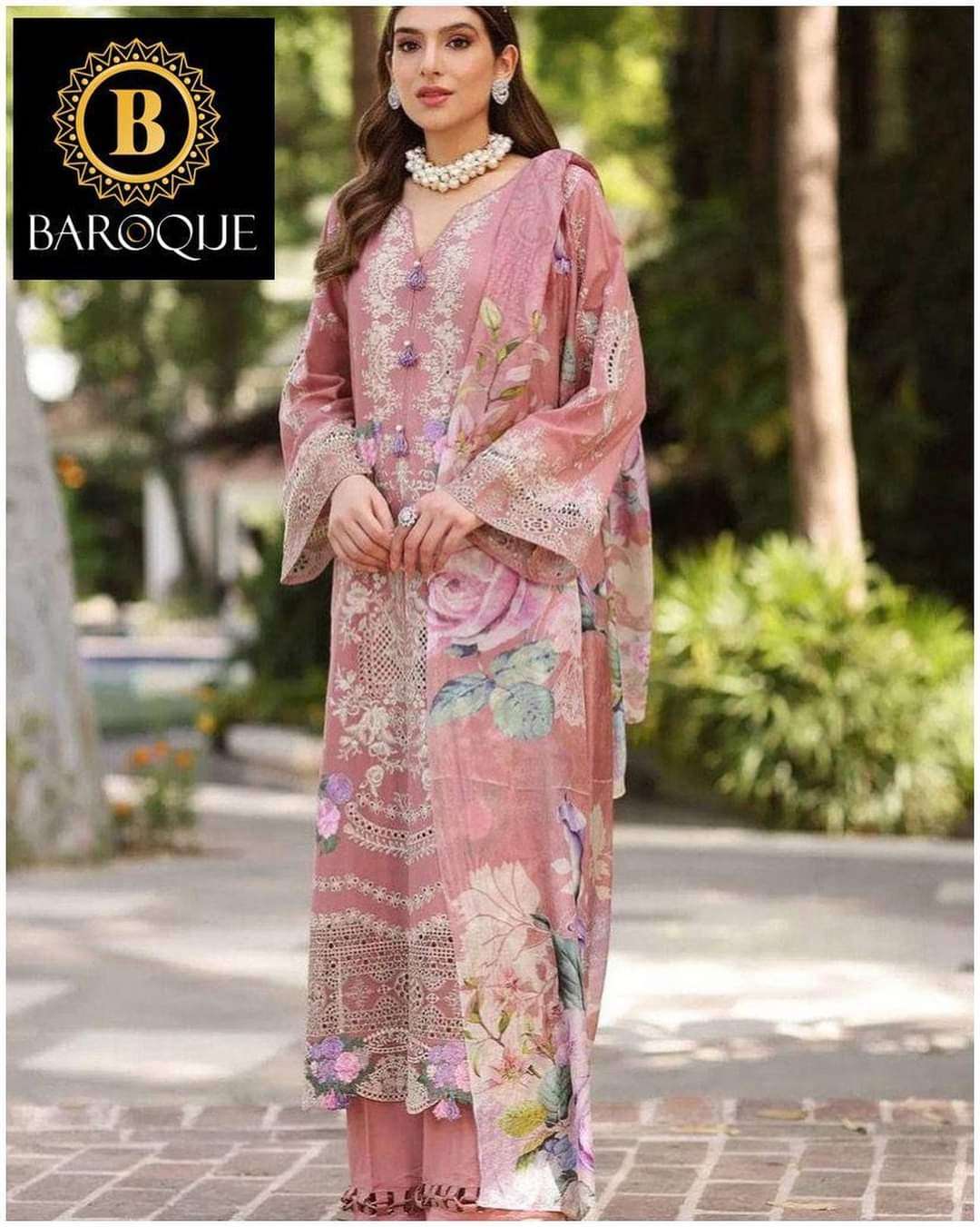 SAIRA SAKINA BY BAROQUE DESIGNER HEAVY COTTON WORK PAKISTANI DRESS