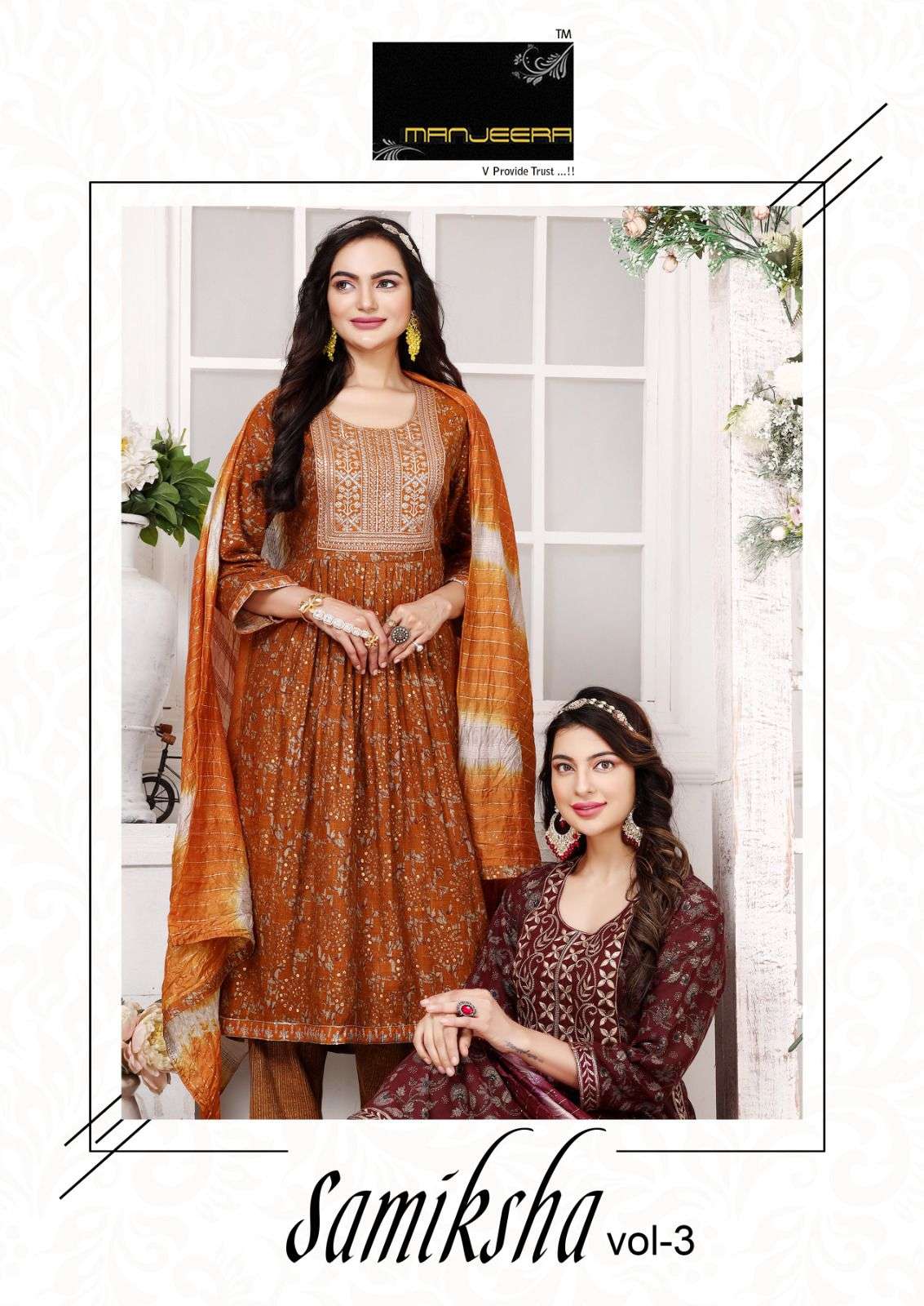 SAMIKSHA VOL-3 BY MANJEERA 01 TO 08 SERIES CAPSULE PRINT STITCHED DRESSES