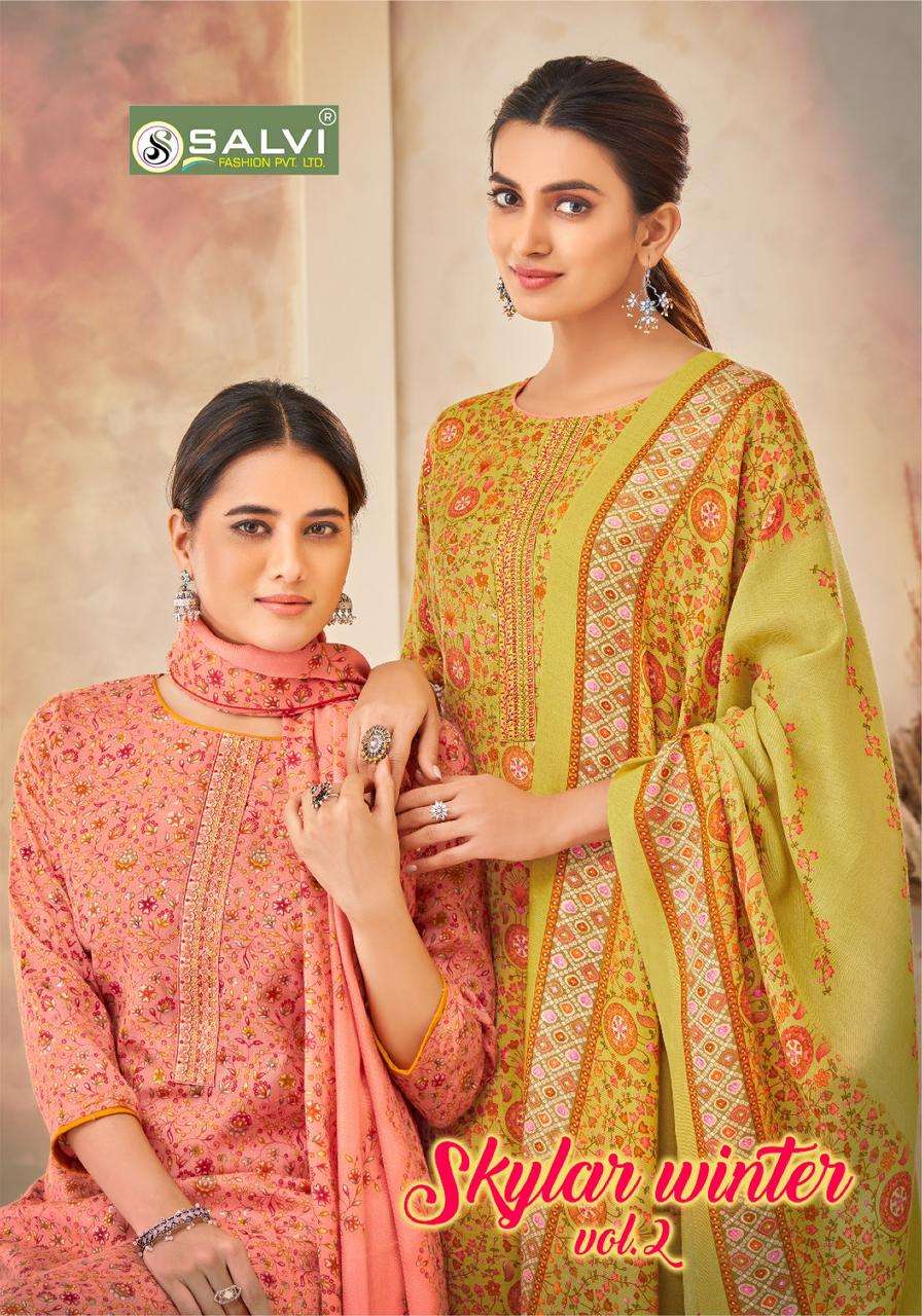 SKYLAR WINTER VOL-2 BY SALVI FASHION 1001 TO 1008 SERIES PASHMINA EMBROIDERY DRESSES