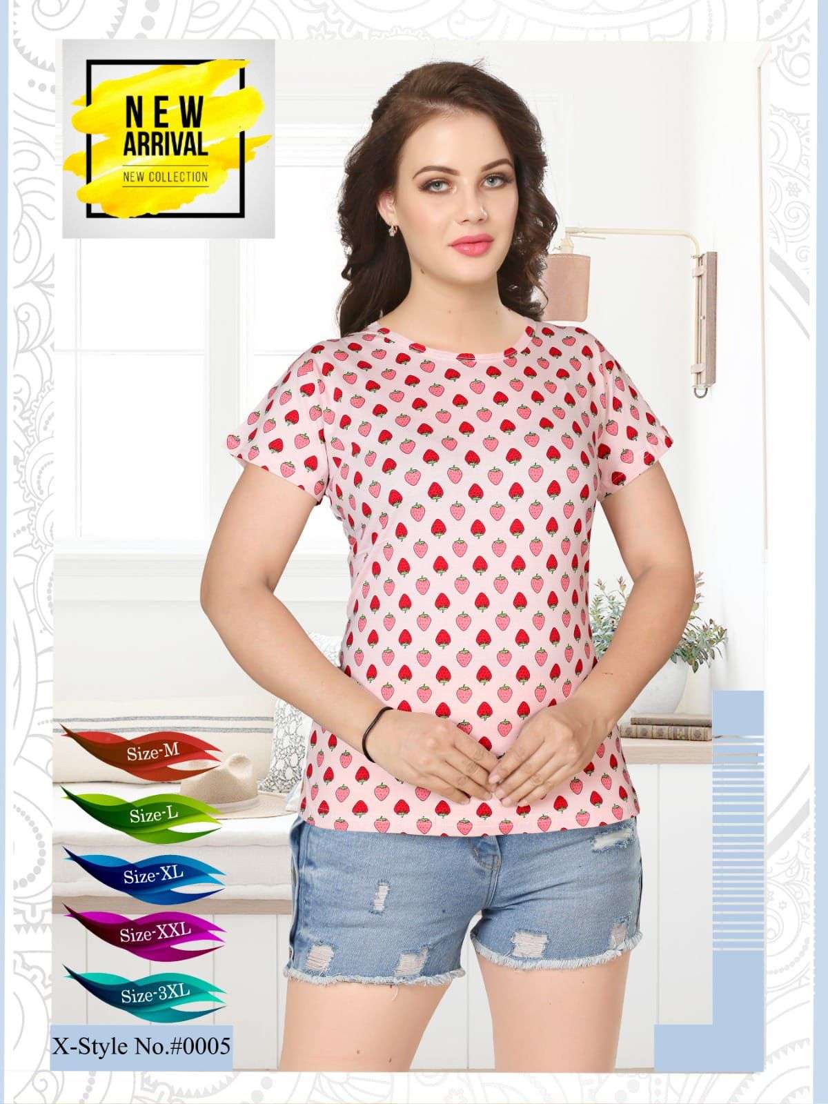 SUMMER SPECIAL 05 BY ASLIWHOLESALE FANCY HOSIERY SINKER T-SHIRT