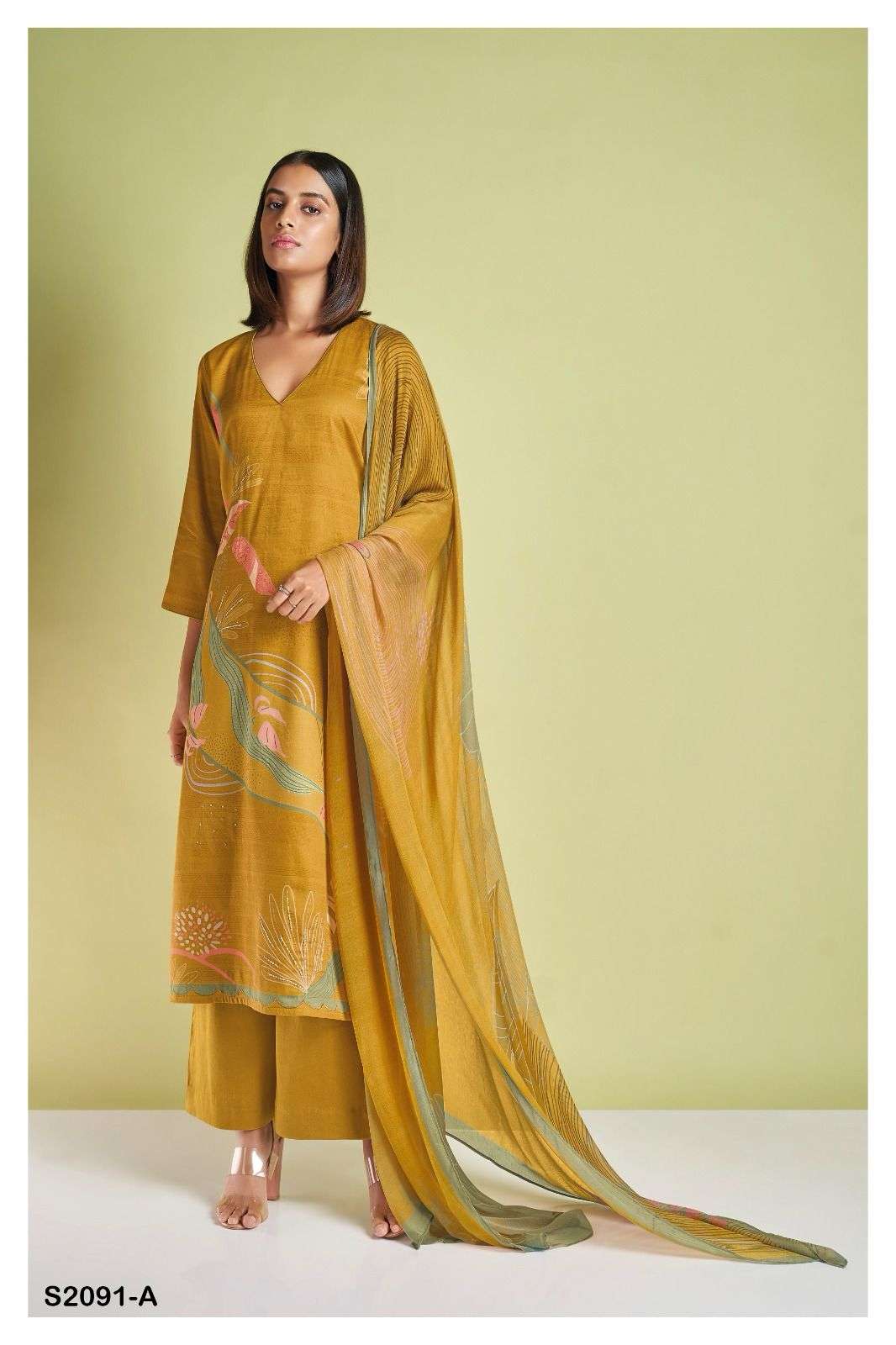 TAZIA 2091 BY GANGA FASHIONS HEAVY PREMIUM PASHMINA SILK WORK DRESSES