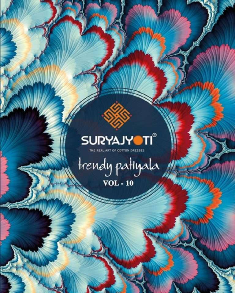 TRENDY PATIYALA VOL-10 BY SURYAJYOTI 1001 TO 1020 SERIES COTTON WORK DRESSES