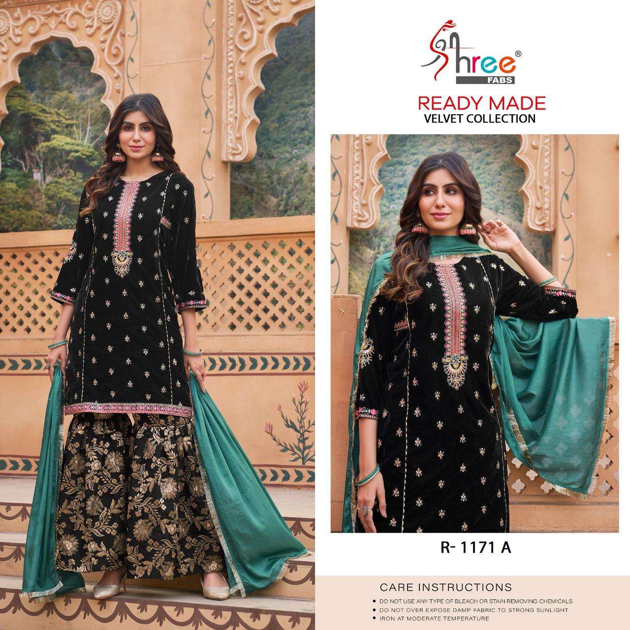 V-1171 COLOURS BY SHREE FABS VELVET EMBROIDERY STITCHED PAKISTANI DRESSES