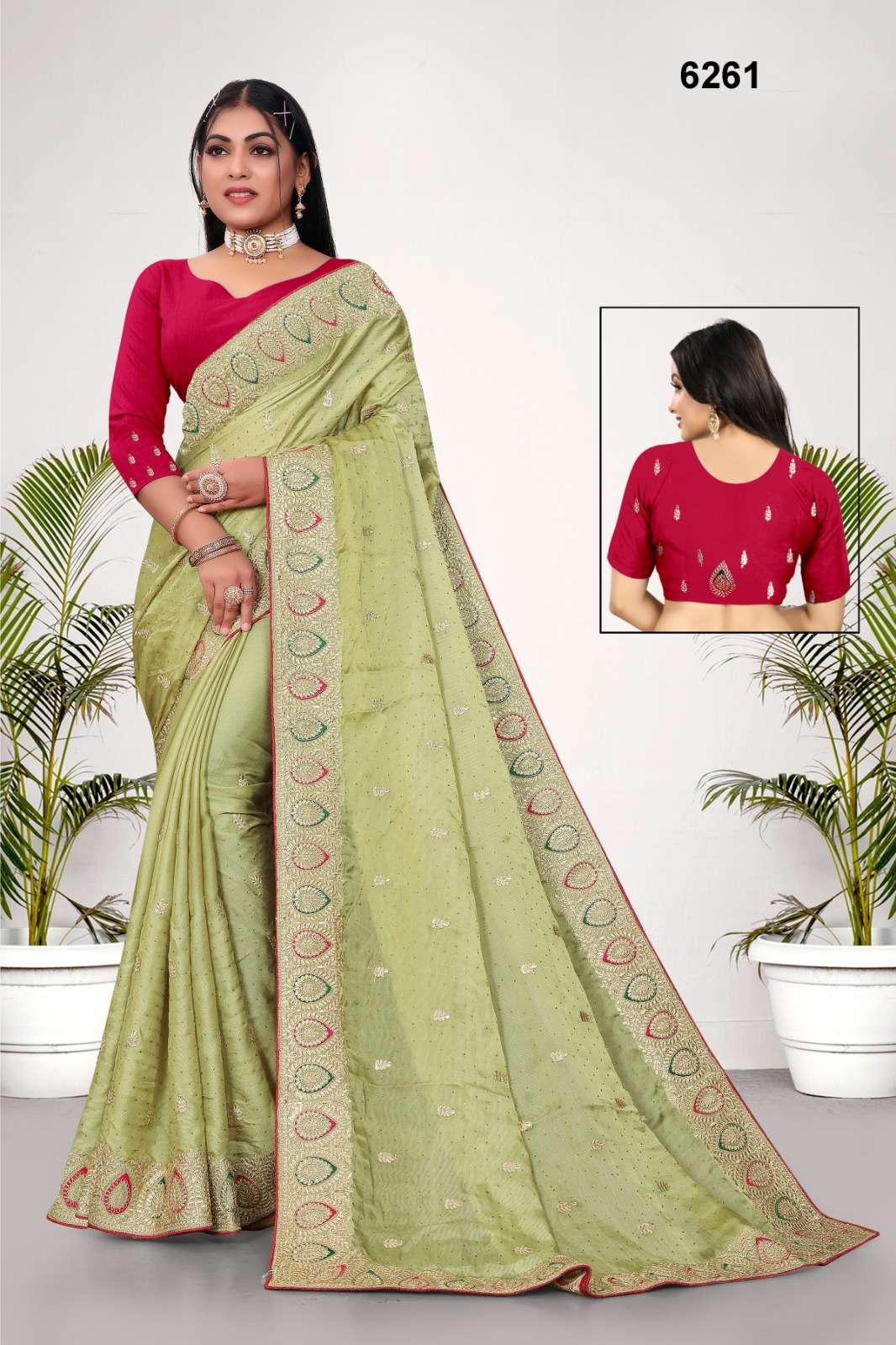 6261 COLOURS BY ASLIWHOLESALE FANCY CHIFFON DESIGNER SAREES