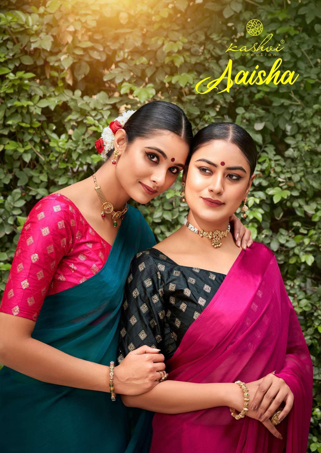 AAISHA BY KASHVI CREATION 1001 TO 1008 SERIES SPARKEL FANCY PRINT SAREES