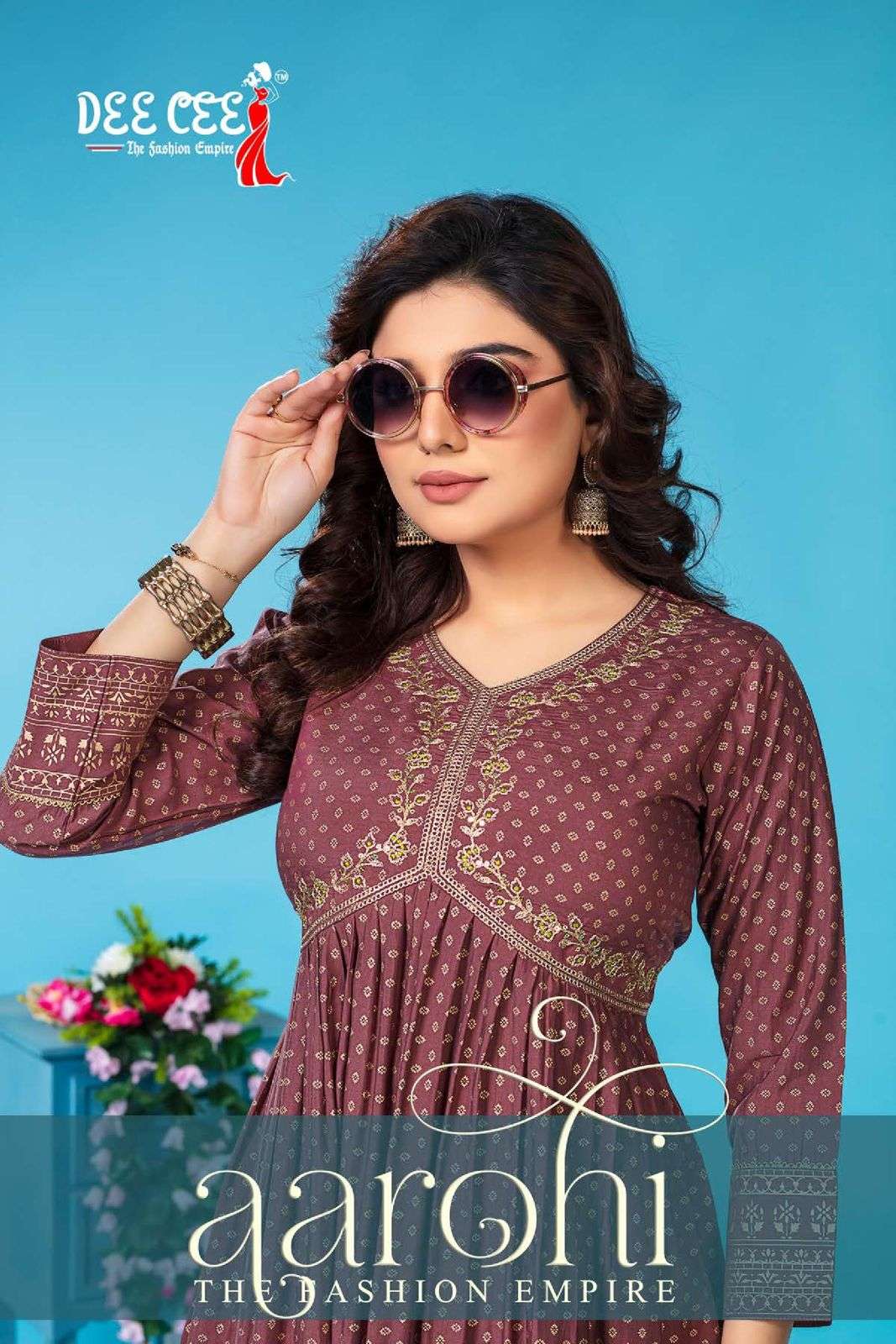 AAROHI BY DEE CEE 1001 TO 1006 SERIES DESIGNER CHANDERI PRINT KURTIS