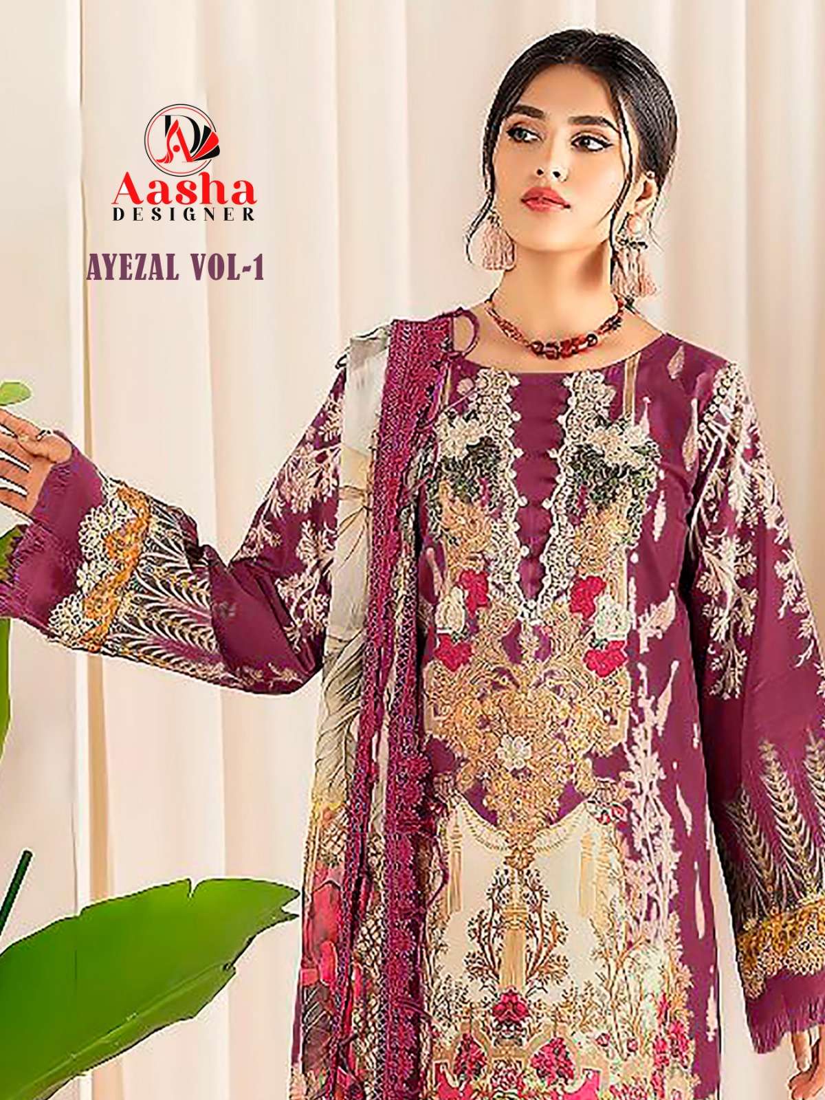 AASHA AYEZAL VOL-1 BY ASLIWHOLESALE DESIGNER COTTON EMBROIDERY DRESSES