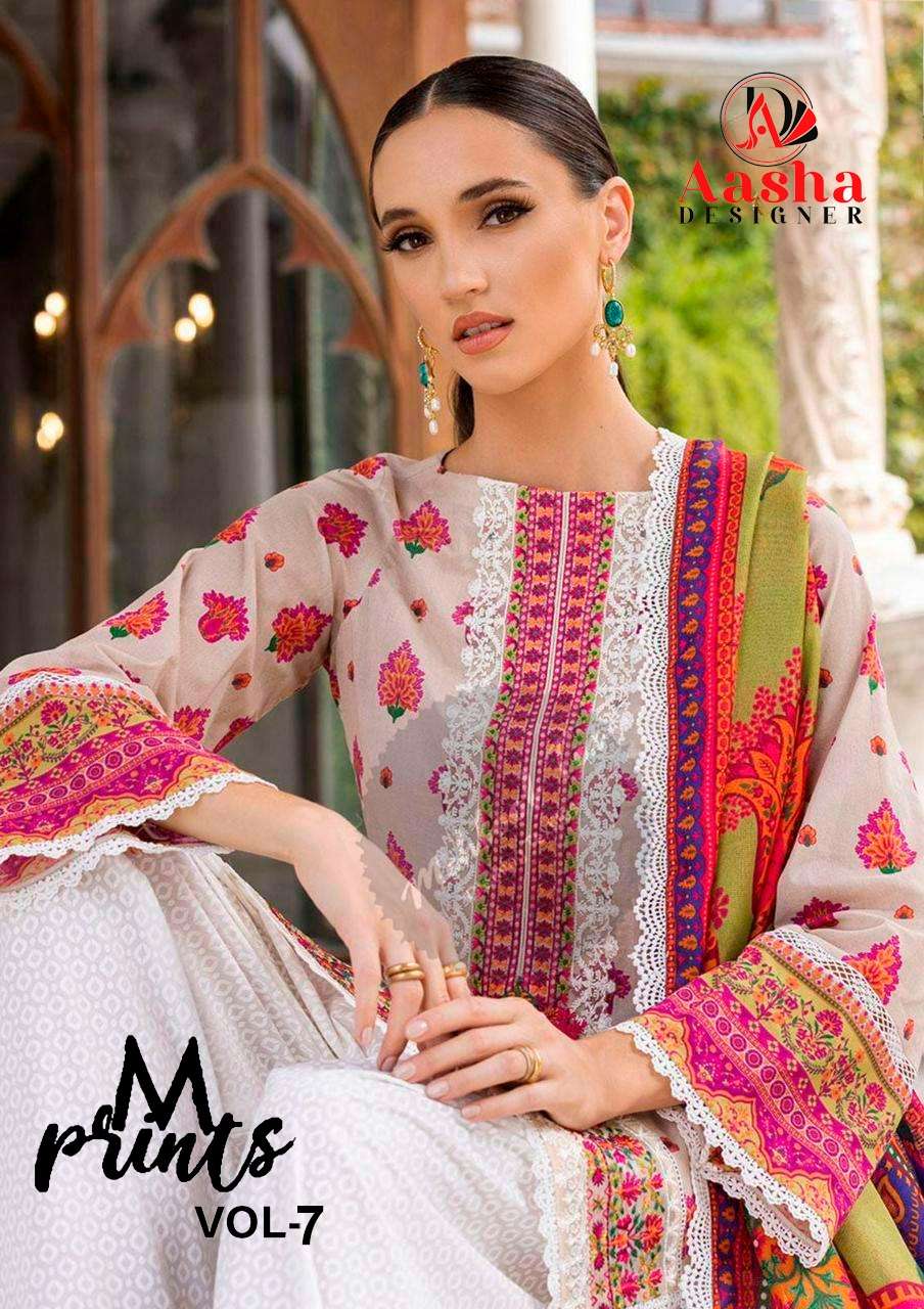 AASHA M PRINTS VOL-7 BY ASLIWHOLESALE DESIGNER COTTON EMBROIDERY DRESSES