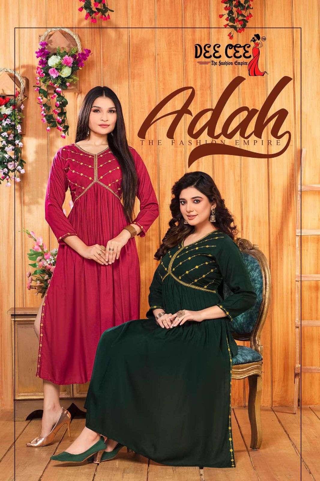 ADAH BY DEE CEE 1001 TO 1006 SERIES DESIGNER RAYON PRINT KURTIS