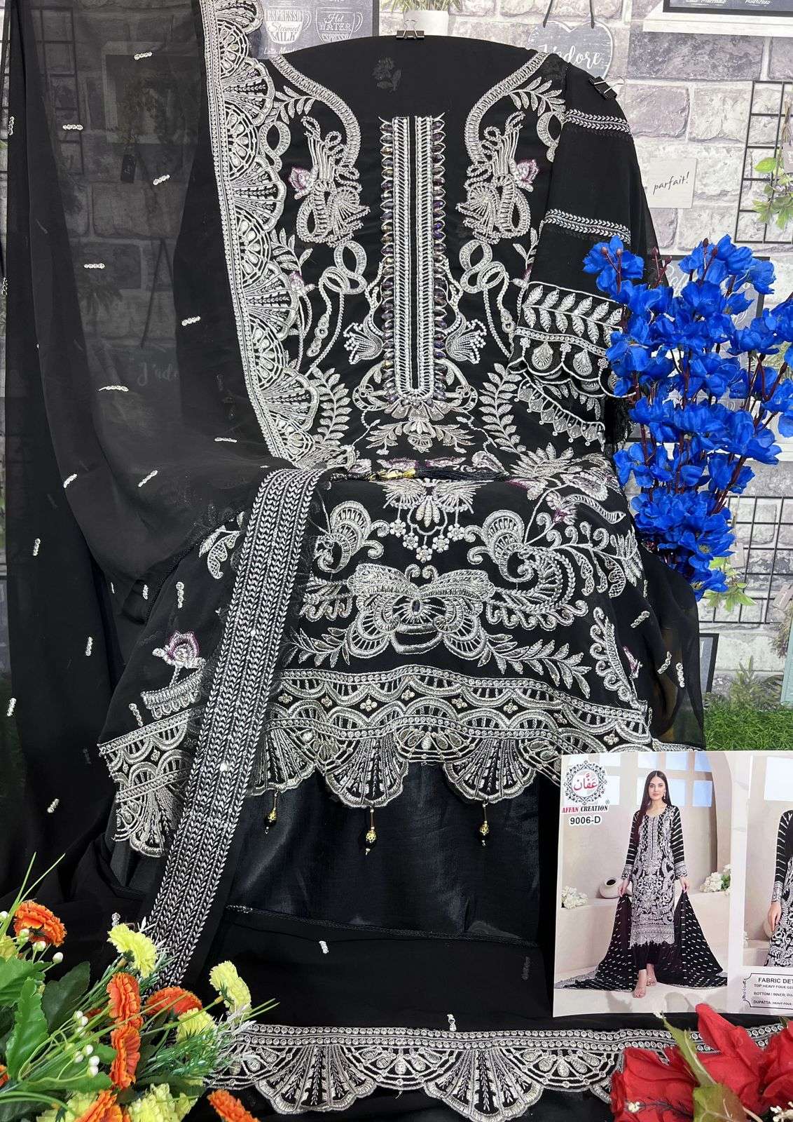 AFFAN 9006 NX BY AFFAN CREATION DESIGNER FAUX GEORGETTE PAKISTANI DRESS