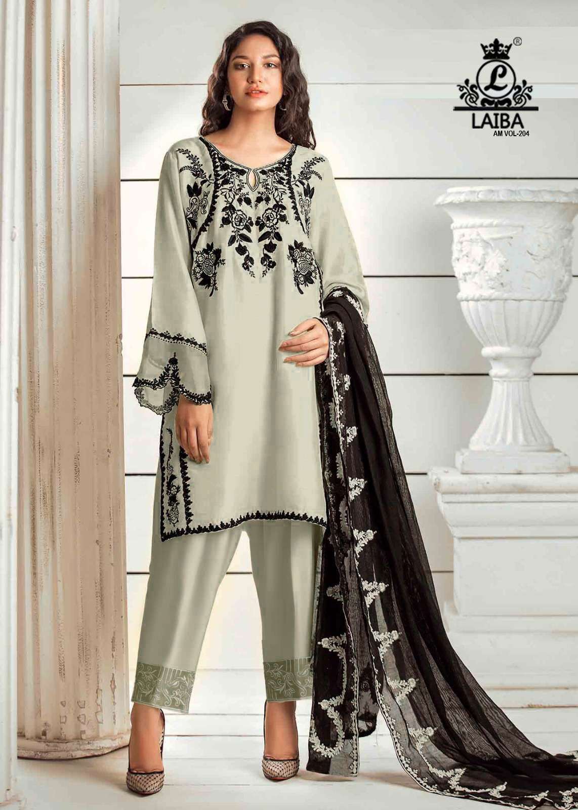 AM VOL-204 NX BY LAIBA PURE GEORGETTE EMBROIDERY STITCHED DRESSES