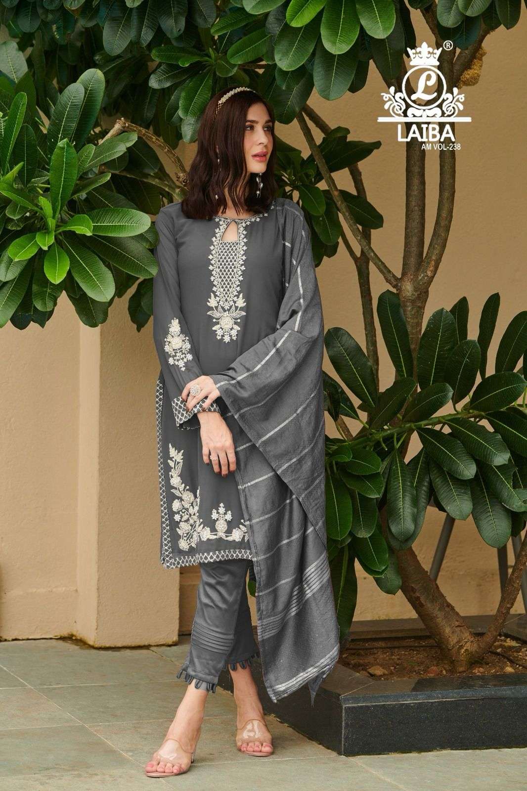 AM VOL-238 NX BY LAIBA PURE GEORGETTE EMBROIDERY STITCHED DRESSES