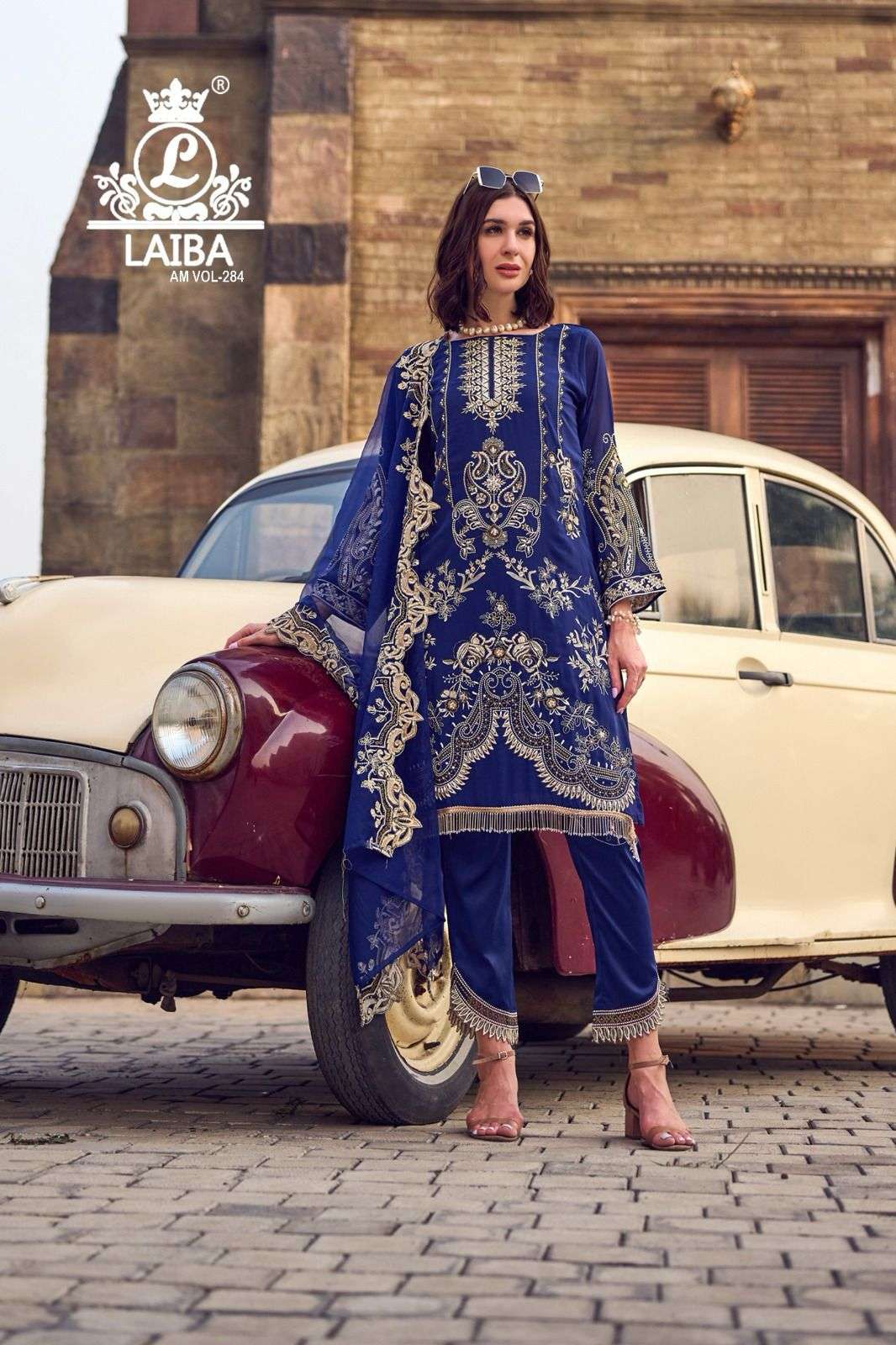 AM VOL-284 NX BY LAIBA DESIGNER HEAVY PURE GEORGETTE STITCHED DRESSES