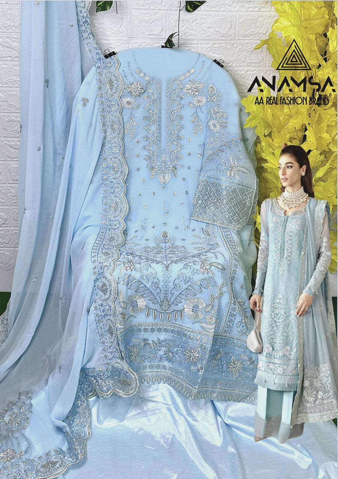 ANAMSA 253 BY ANAMSA DESIGNER PURE HEAVY GEORGETTE WORK DRESS