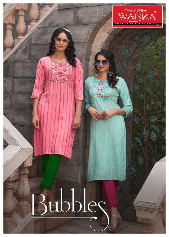 BUBBLES BY WANNA LOOKS 901 TO 908 SERIES PURE RAYON VISCOSE KURTIS 