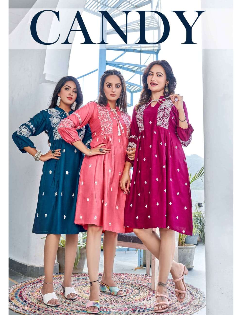 CANDY BY ASLIWHOLESALE 1001 TO 1008 SERIES FANCY RAYON KURTIS