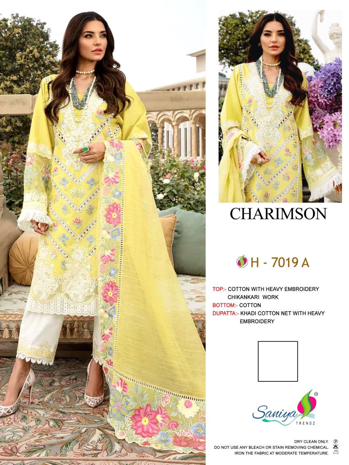 CHARIMSON VOL-01 BY SANIYA TRENDZ DESIGNER COTTON EMBROIDERY DRESSES