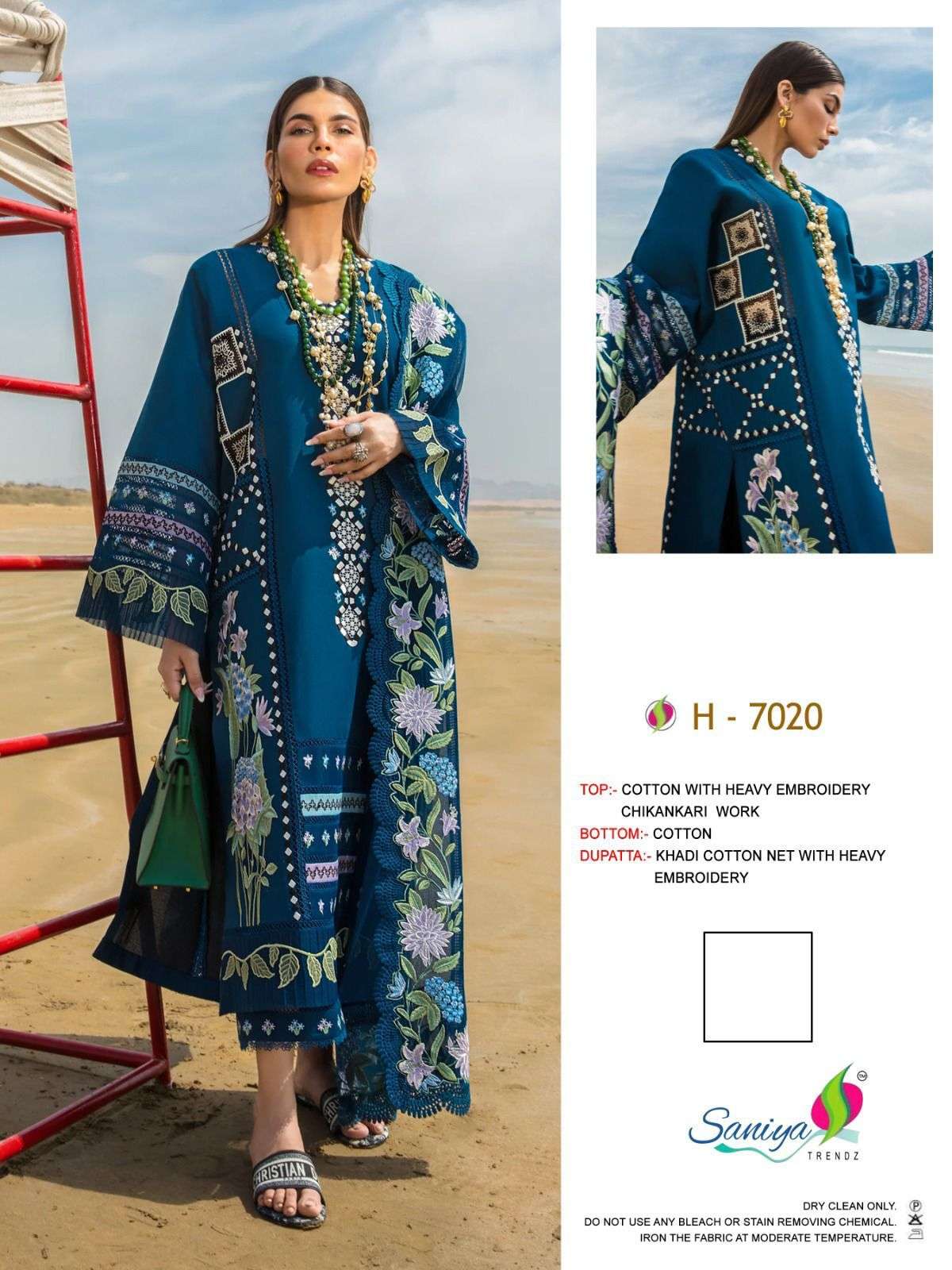 CHARIZMA VOL-01 7020 BY SANIYA TRENDZ DESIGNER COTTON EMBROIDERY DRESSES