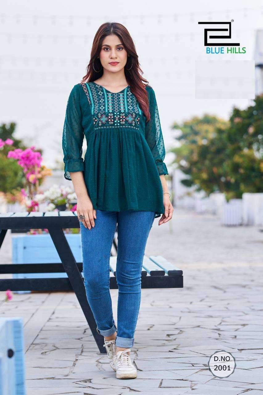 CHARMING VOL-3 BY BLUE HILLS DESIGNER GEORGETTE FANCY TOPS