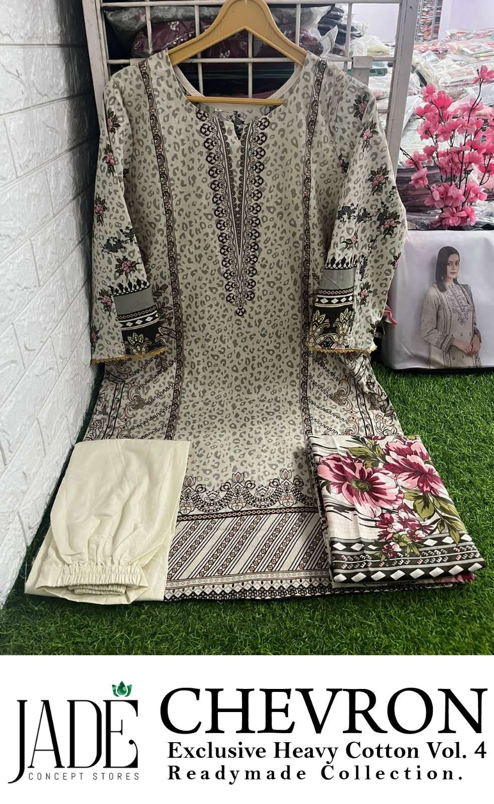 CHEVRON EXCLUSIVE HEAVY COTTON VOL-4 RM BY JADE 31 TO 36 SERIES PURE COTTON PRINT PAKISTANI DRESSES