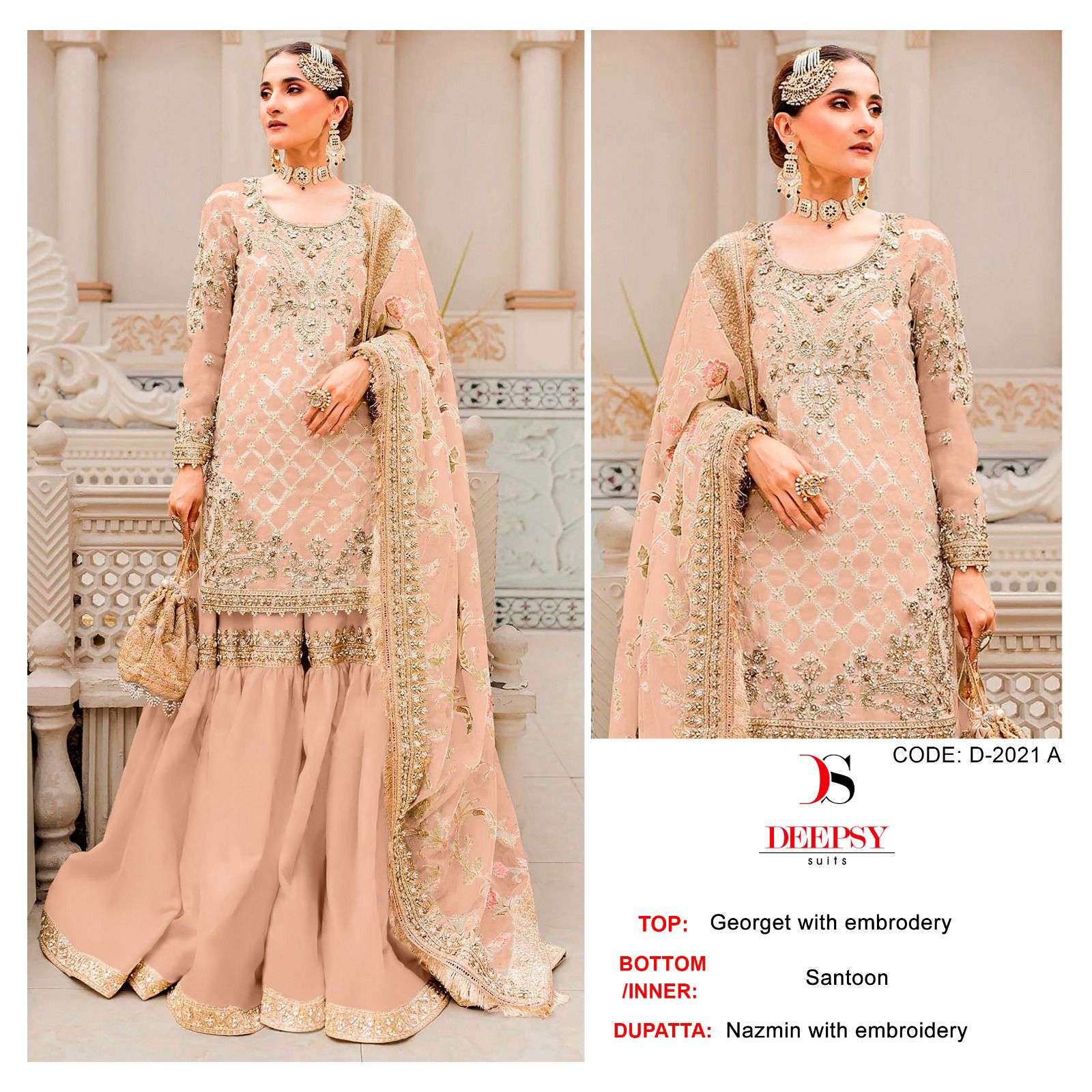 D-2021 COLOURS BY DEEPSY SUITS GEORGETTE EMBROIDERY PAKISTANI DRESSES