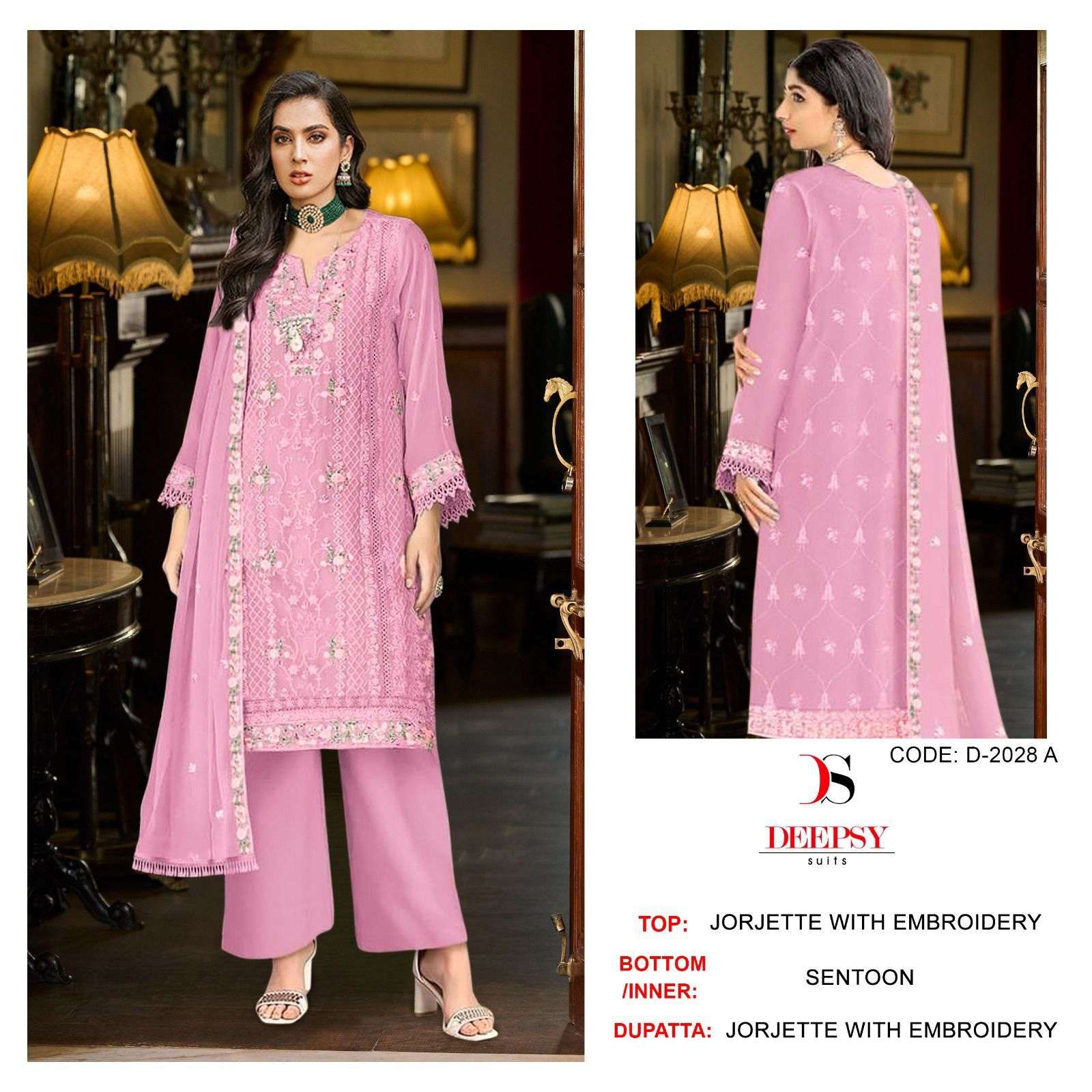 D-2028 COLOURS BY DEEPSY SUITS HEAVY GEORGETTE EMBROIDERY PAKISTANI DRESSES