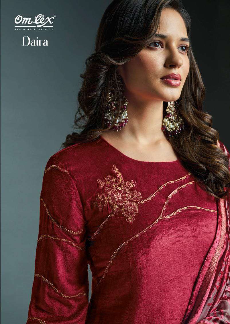 DAIRA BY OMTEX DESIGNER PREMIUM SOFT VELVET EMROIDERY DRESSES