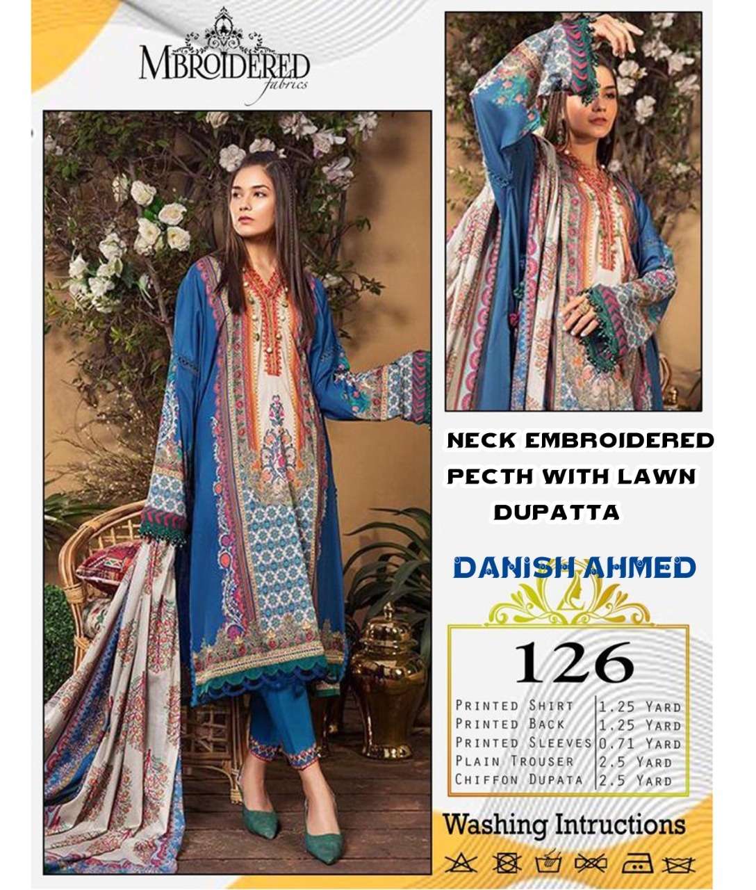 DANISH AHMED BY ASLIWHOLESALE COTTON EMBROIDERY PAKISTANI DRESSES