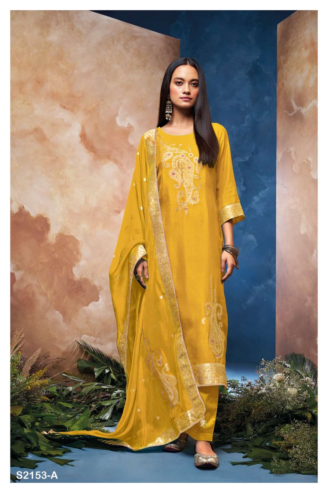 DELANEY 2153 BY GANGA FASHIONS HEAVY PREMIUM BEMBERG SILK WORK DRESSES